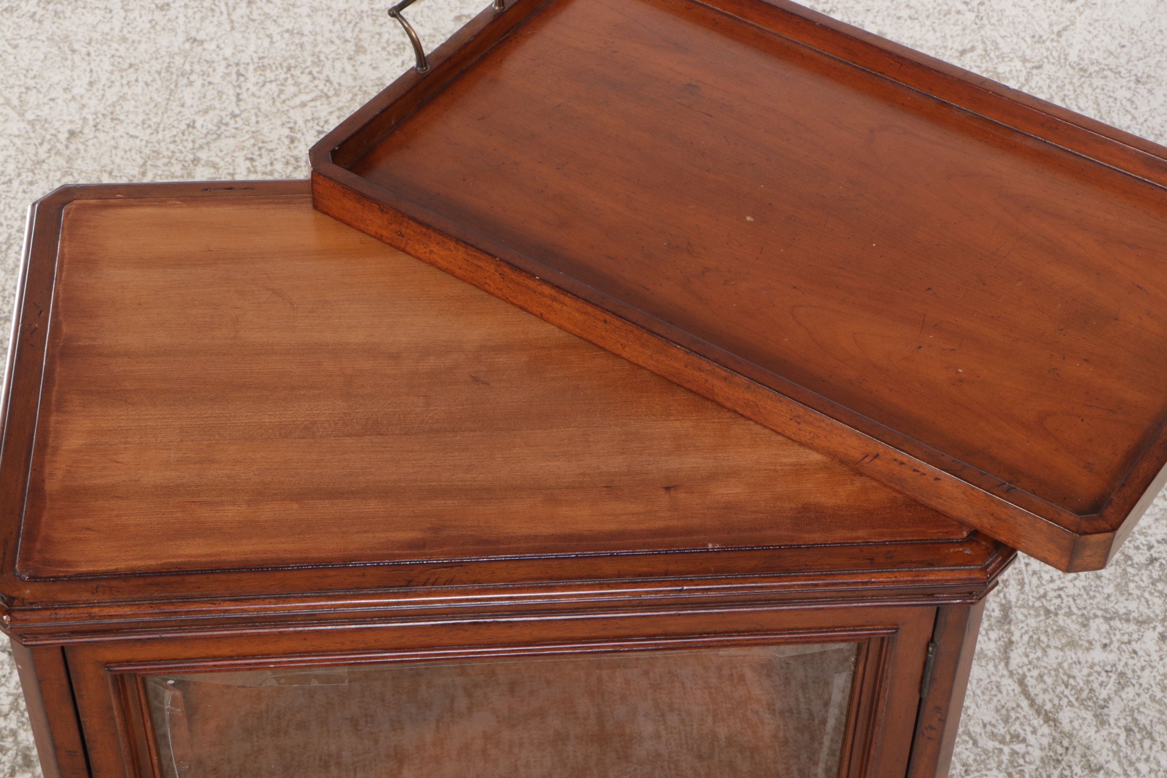 Louis XV Style Mahogany Vitrine with Tray Top