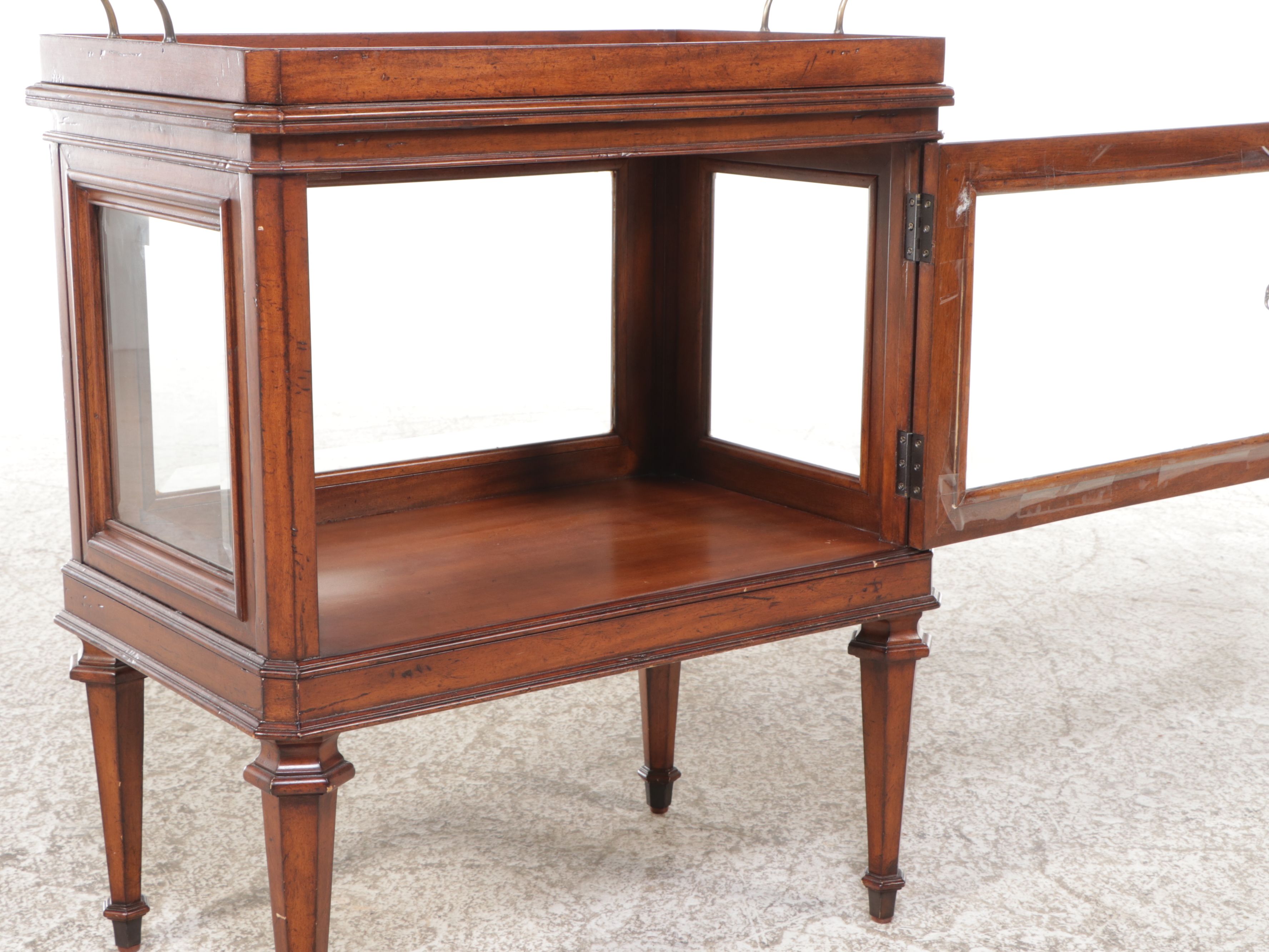 Louis XV Style Mahogany Vitrine with Tray Top
