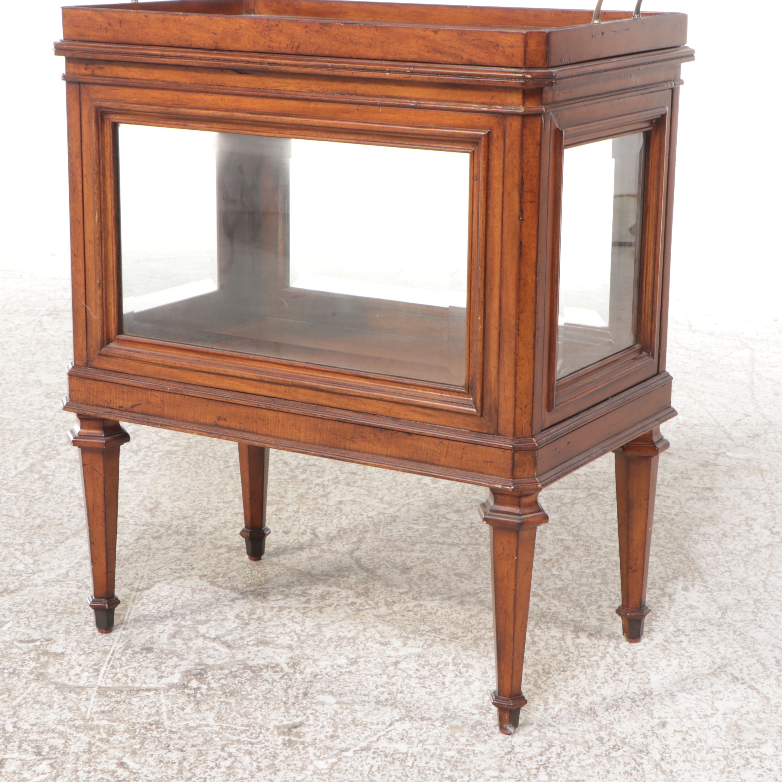 Louis XV Style Mahogany Vitrine with Tray Top