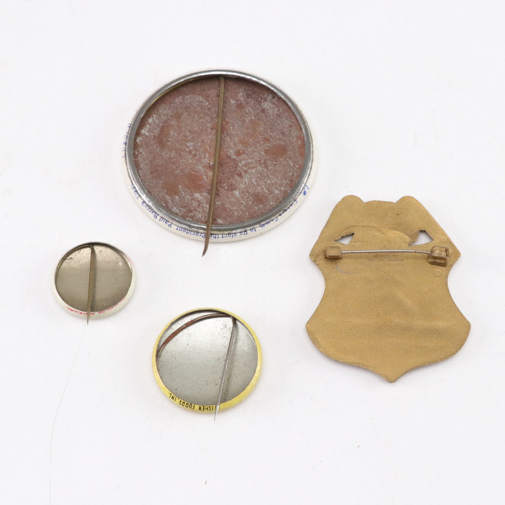 Iridescent Marbles with Political & Souvenir Pin Collection