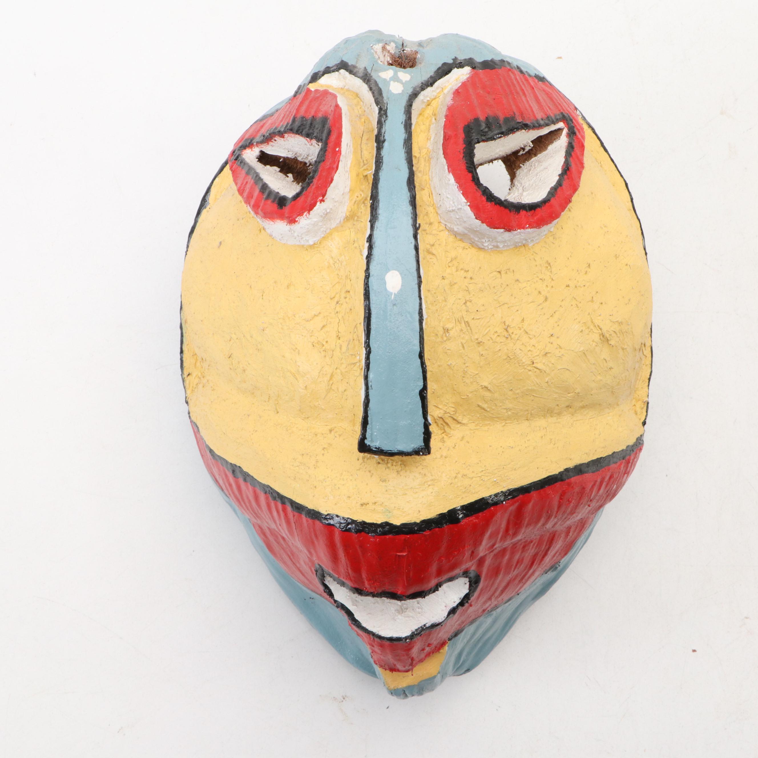 Tomasini Signed Loíza Aldea Puerto Rico Polychrome Vejigante Festival Mask