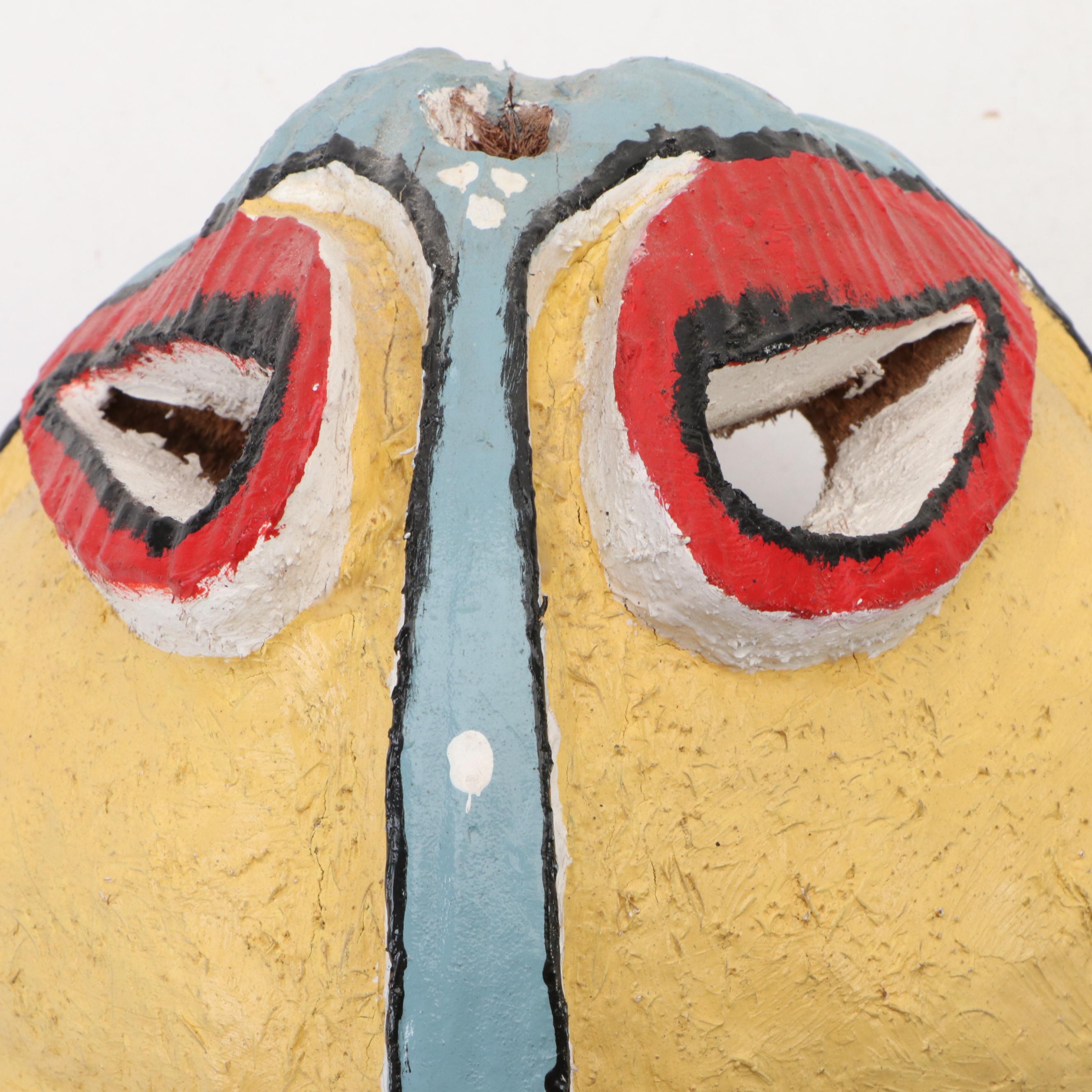 Tomasini Signed Loíza Aldea Puerto Rico Polychrome Vejigante Festival Mask