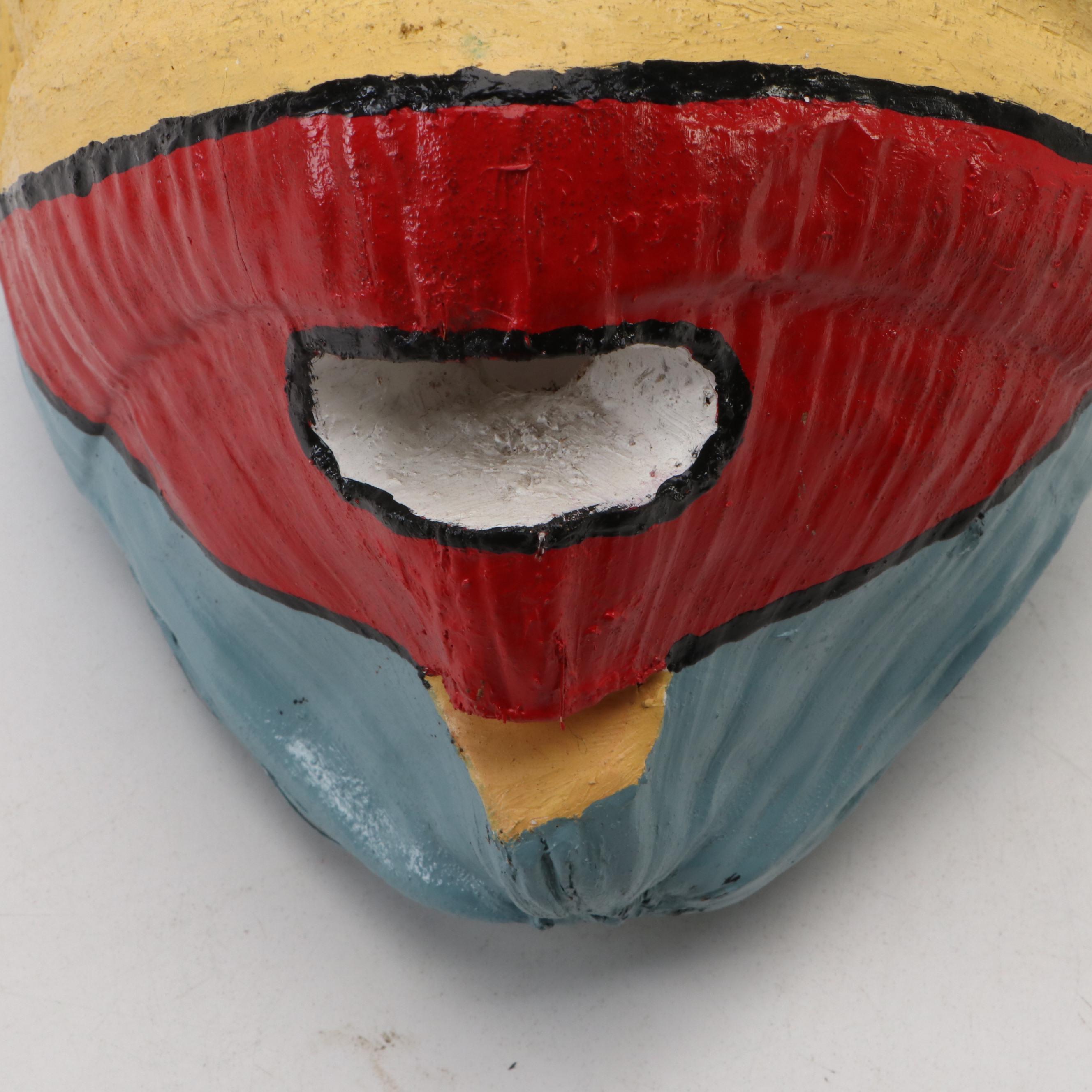 Tomasini Signed Loíza Aldea Puerto Rico Polychrome Vejigante Festival Mask