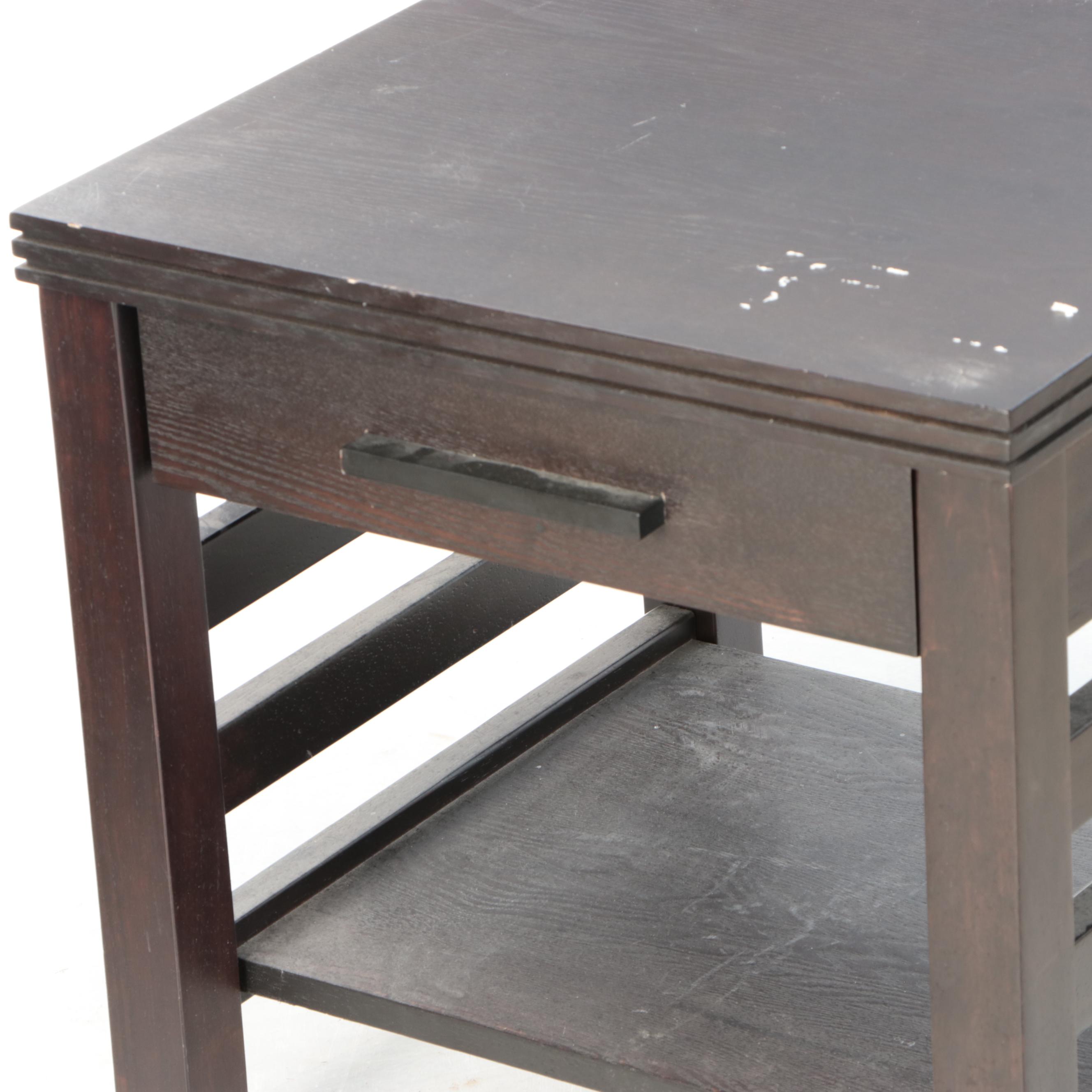 Pair of Contemporary Wooden Side Tables