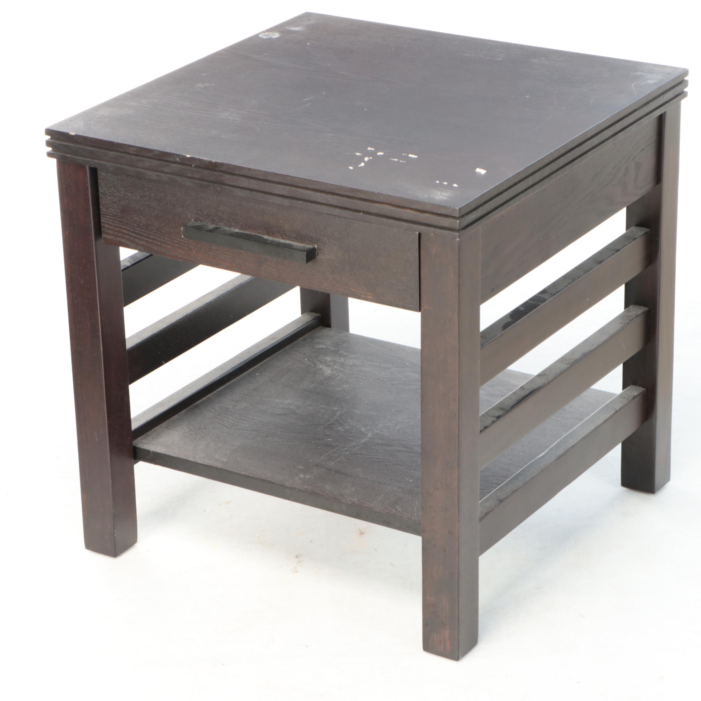 Pair of Contemporary Wooden Side Tables