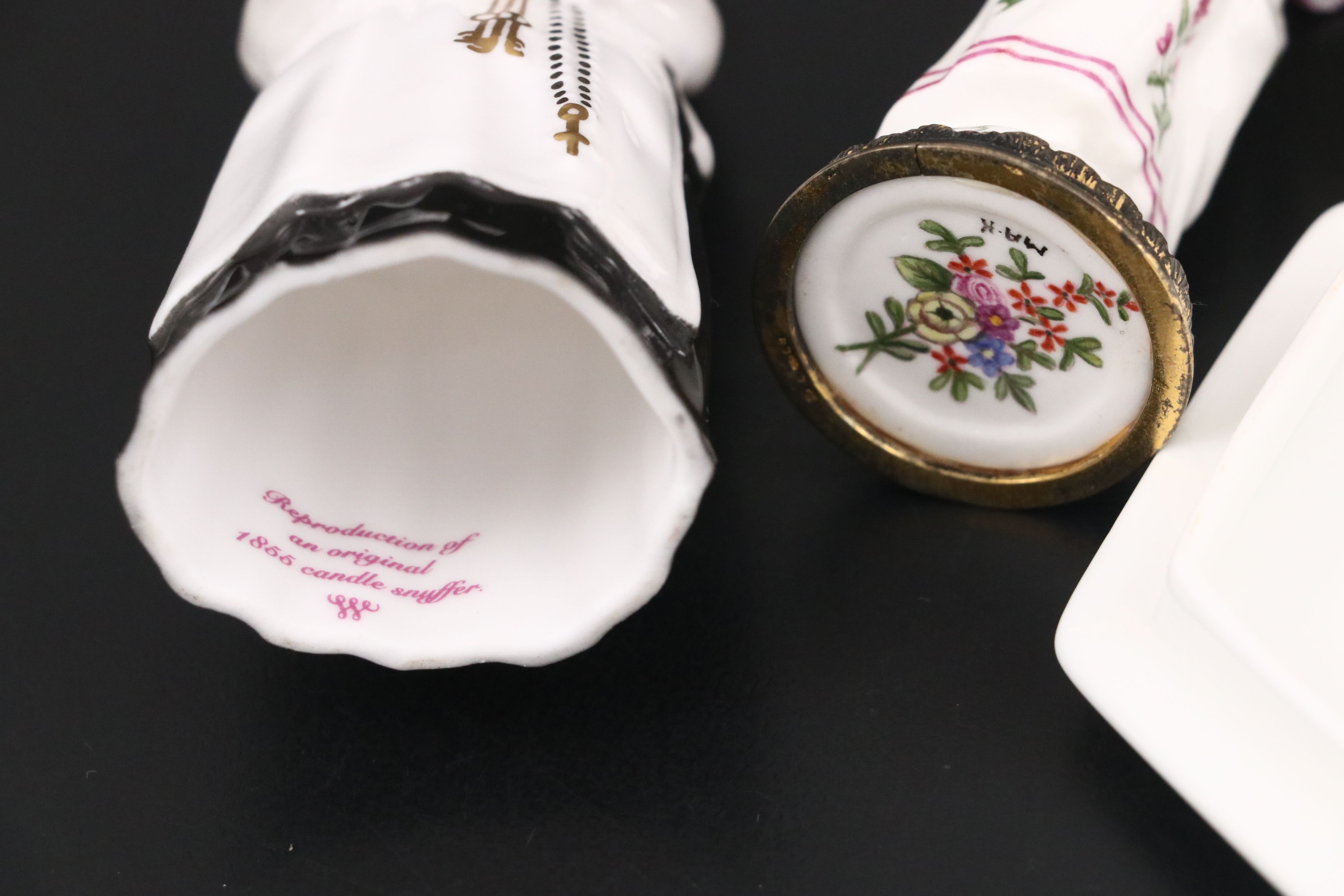 Halcyon Days Figural Perfume Bottle with Aynsley and Other Decor