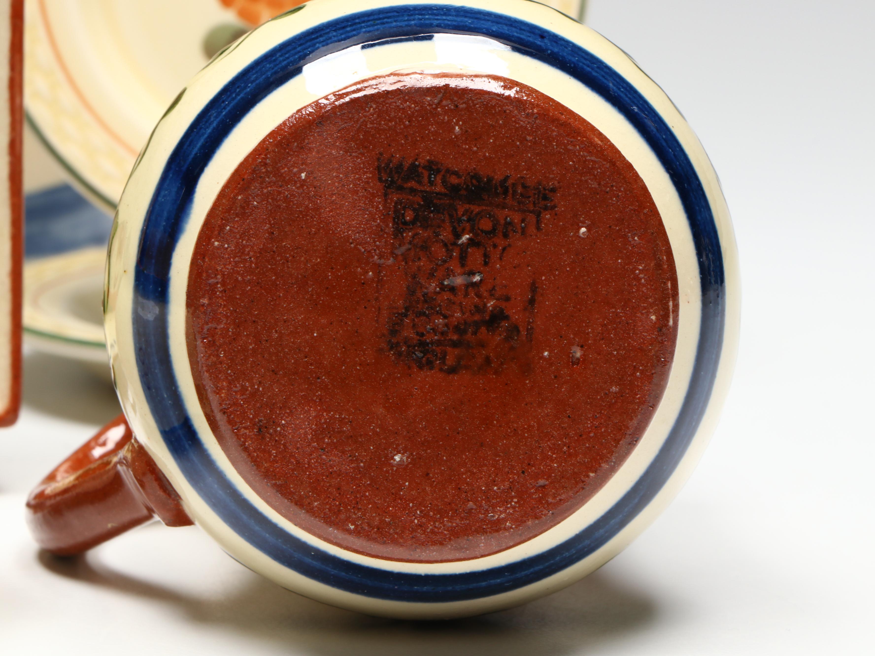 English Torquay Motto Ware Tableware with Aluminia "Morgenfrue" Plates