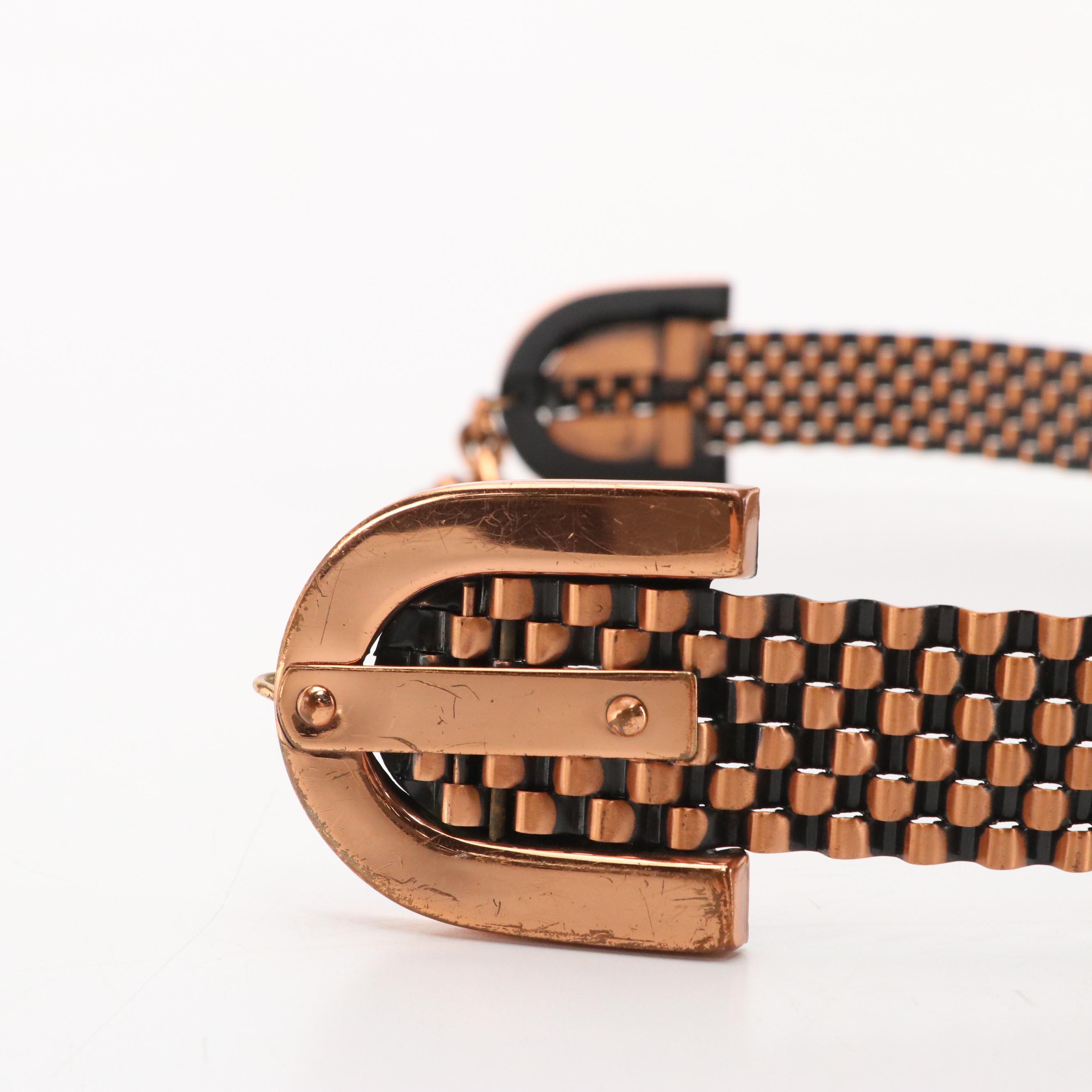 Renoir Modernist Woven Copper Belt, Mid-20th Century