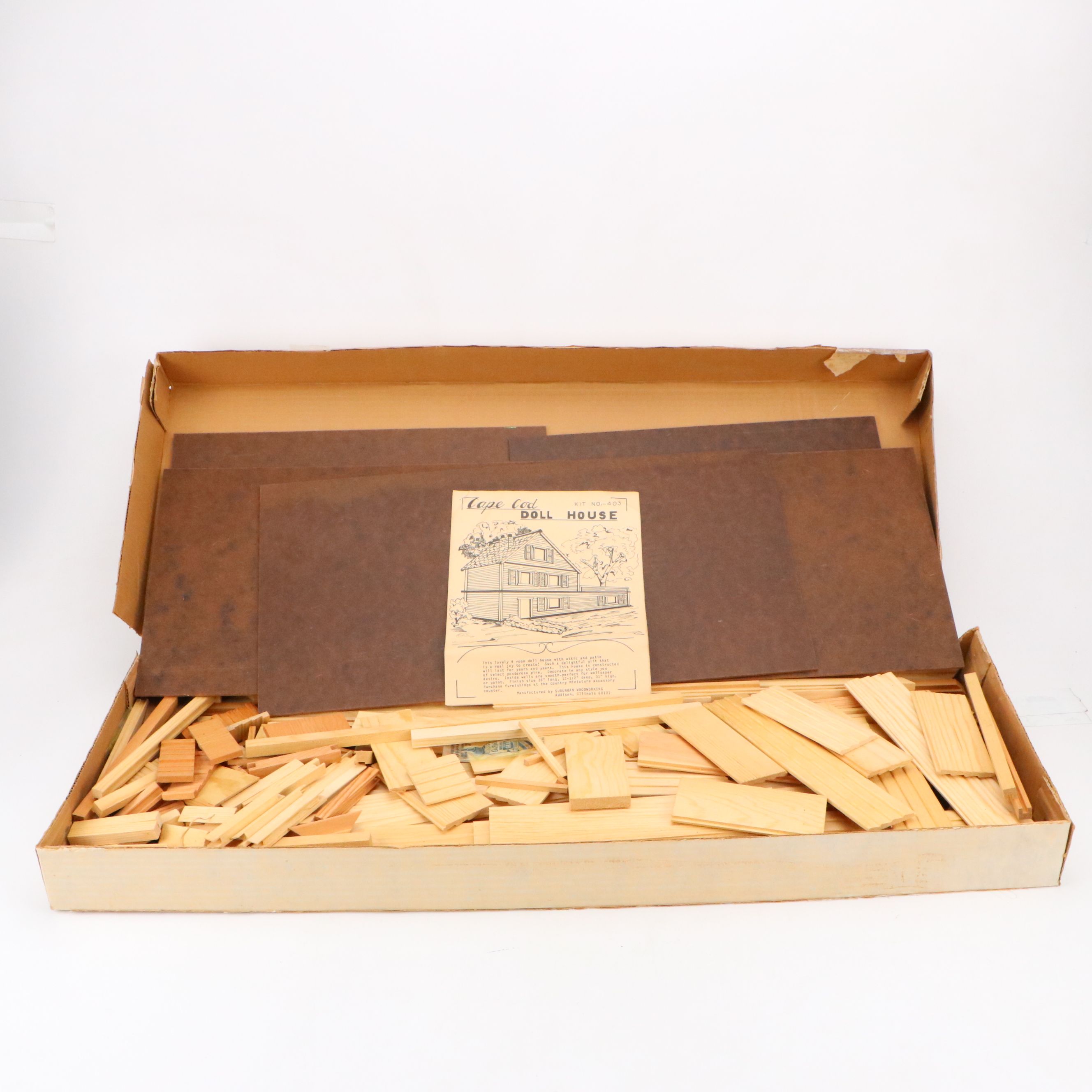 Suburban Woodworking Cape Cod Wood Miniature Doll House with Furniture