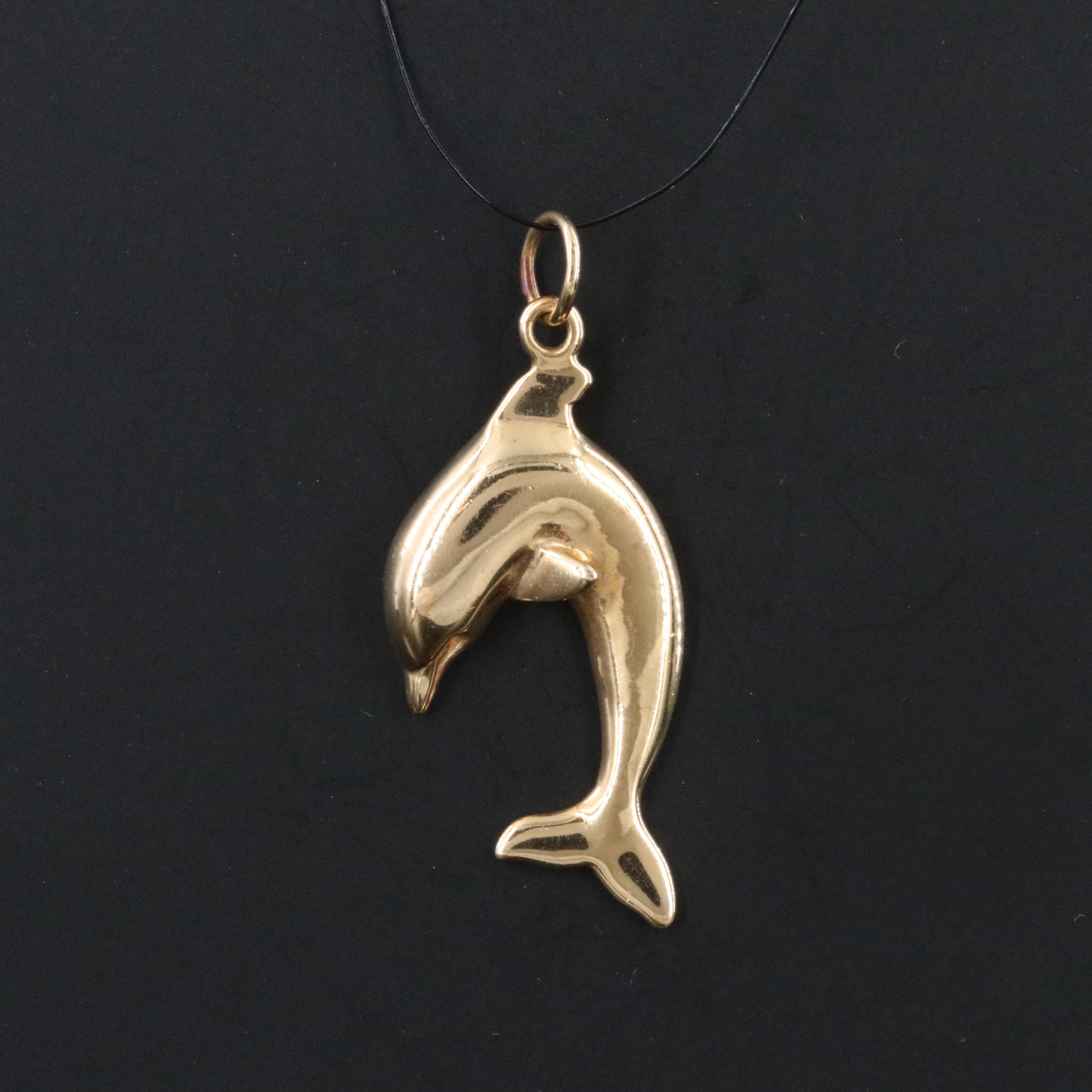 14K Dolphin Pendant