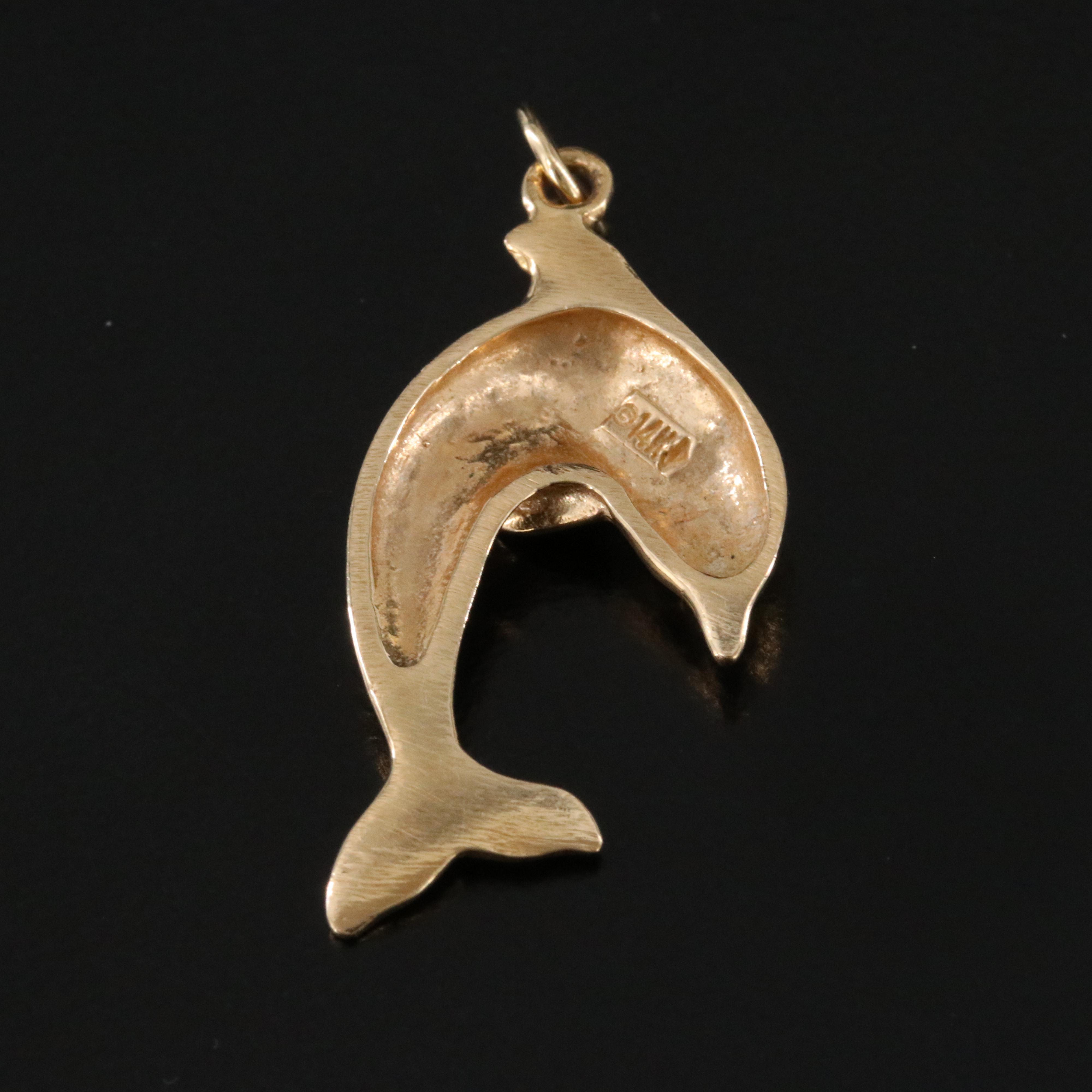 14K Dolphin Pendant