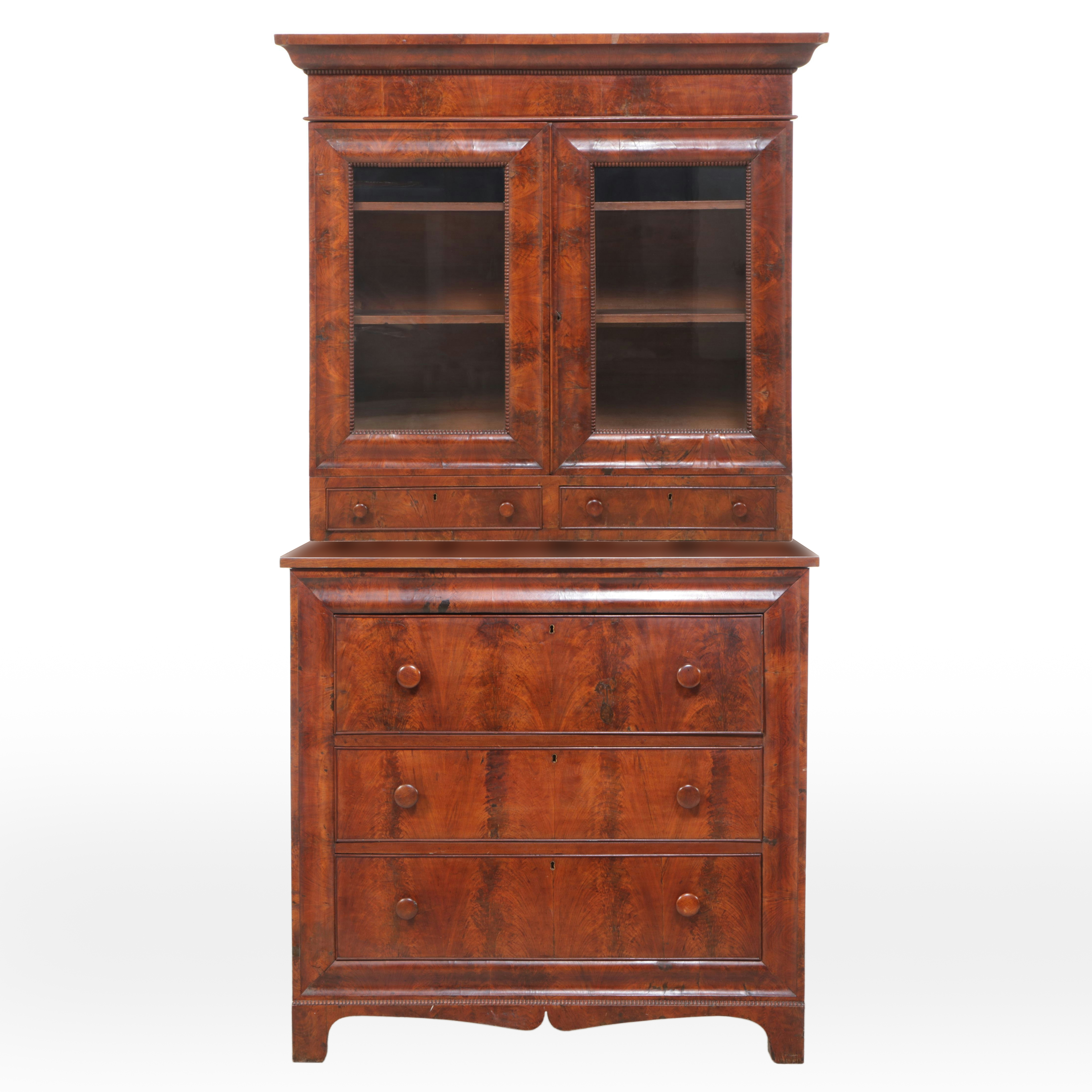 American Classical Mahogany Secretary Desk