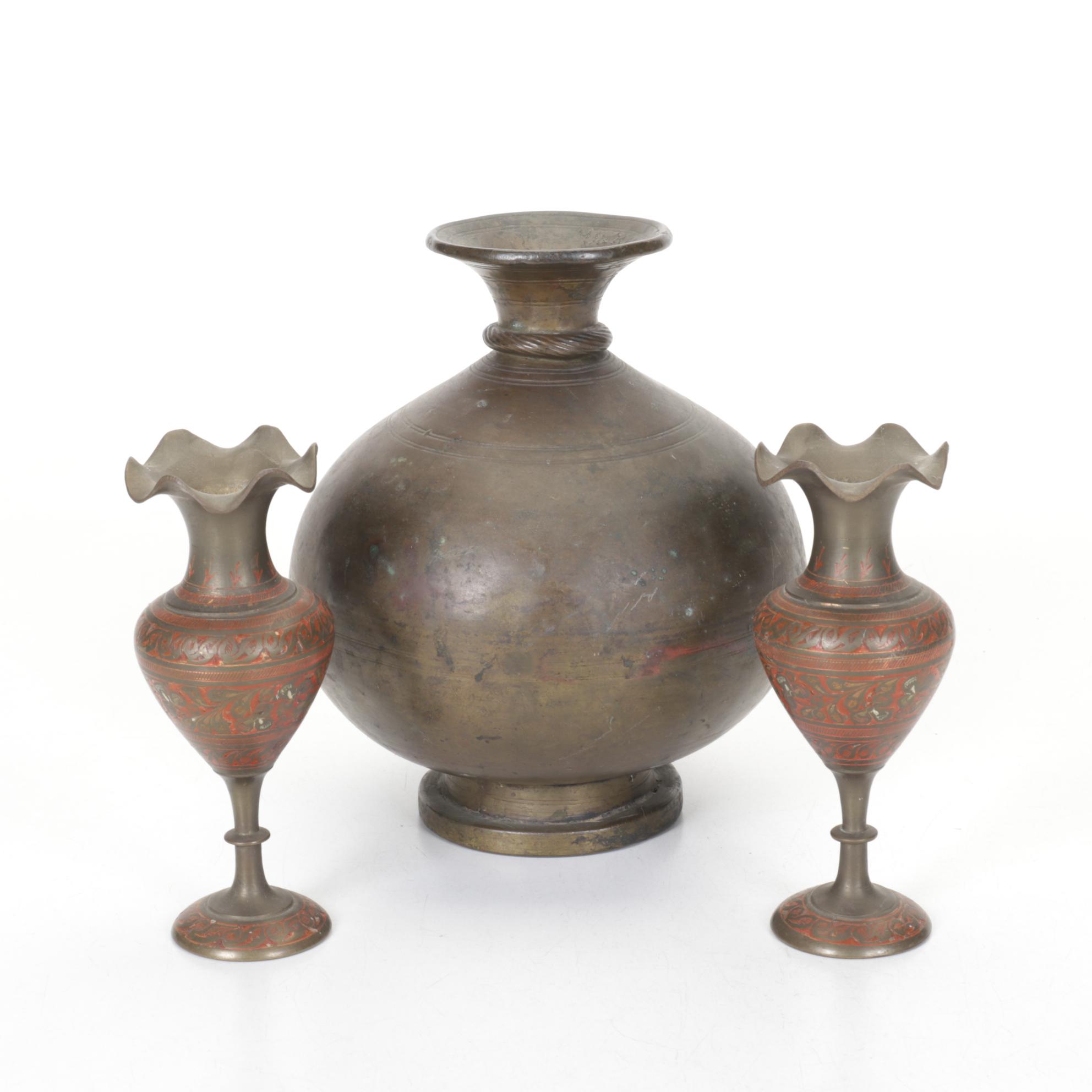 Painted Brass Vessels & Jugs