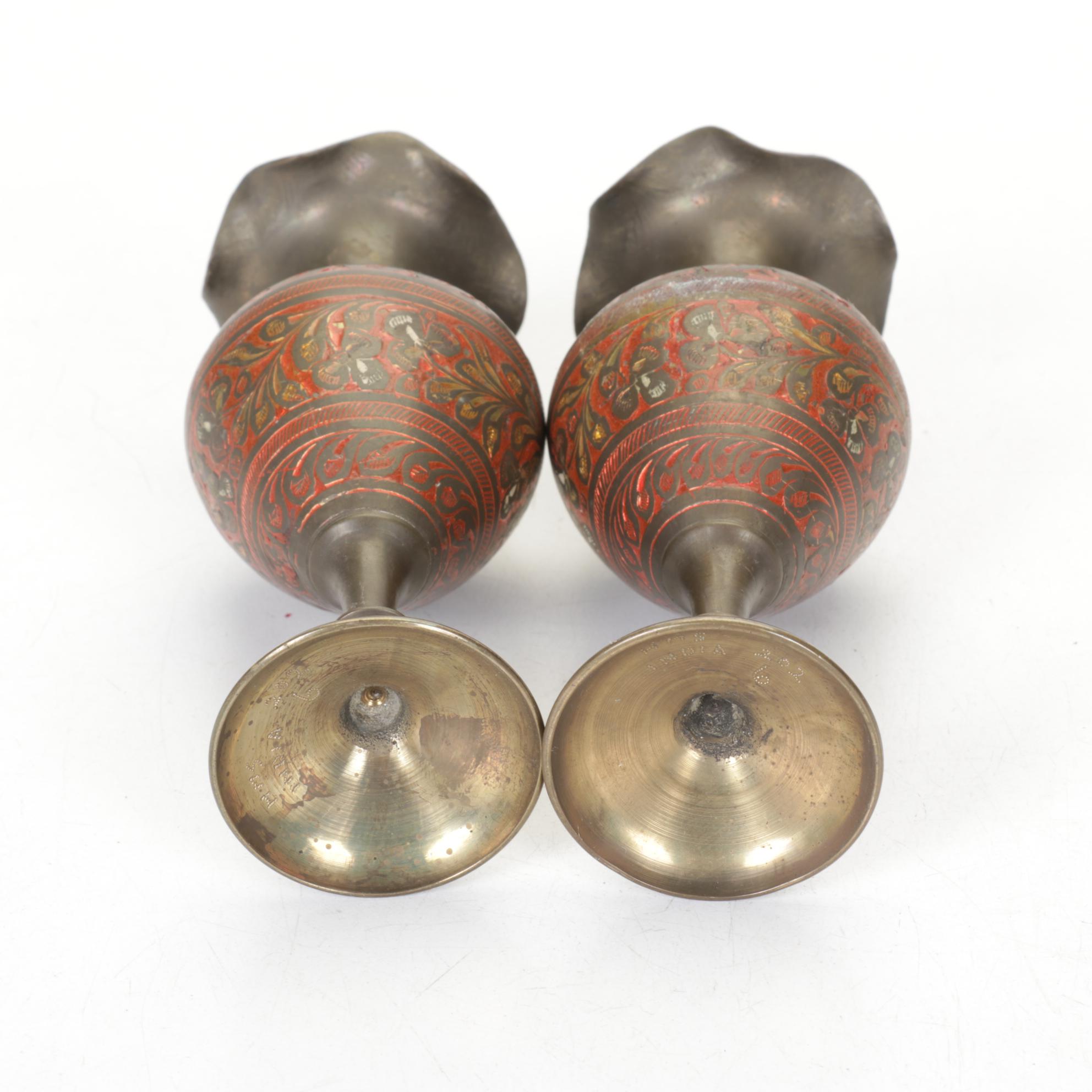 Painted Brass Vessels & Jugs