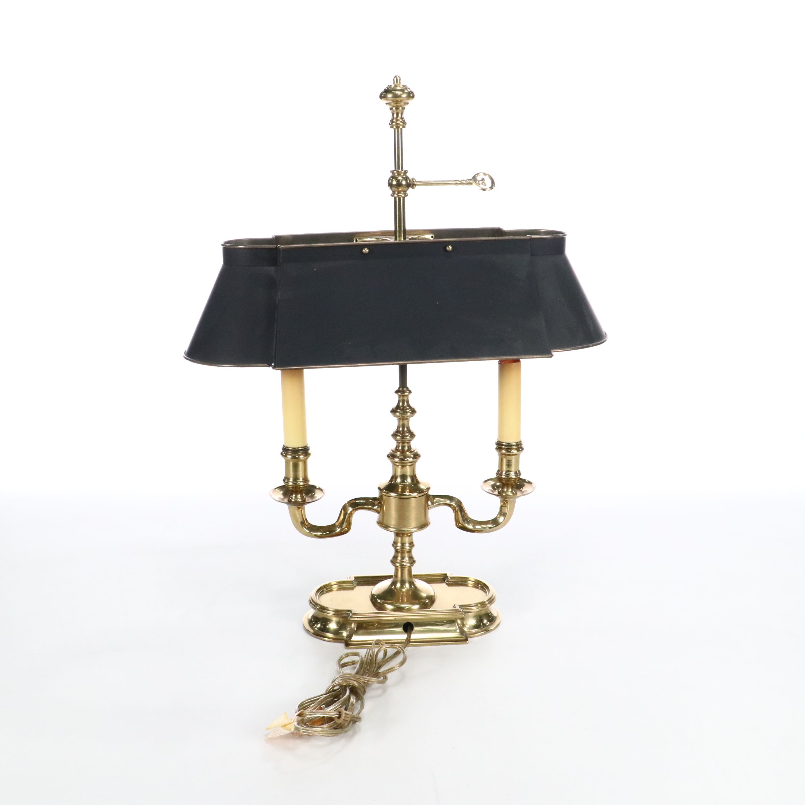 Bouillotte Brass Table Lamp with Black Tole Shade