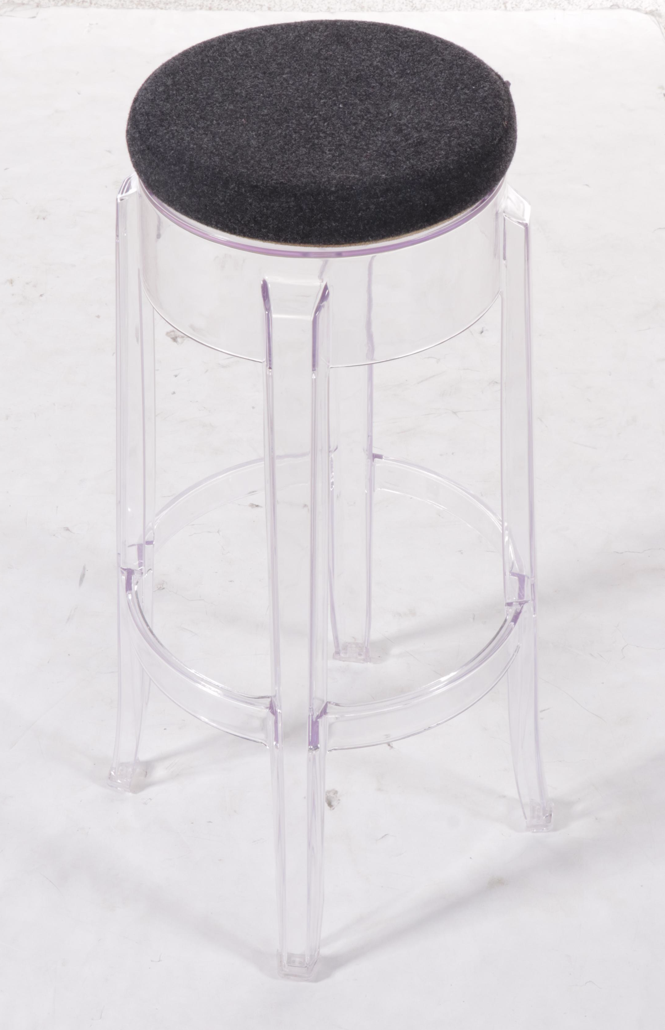 Woolly Clouds Contemporary Acrylic and Wool Barstool