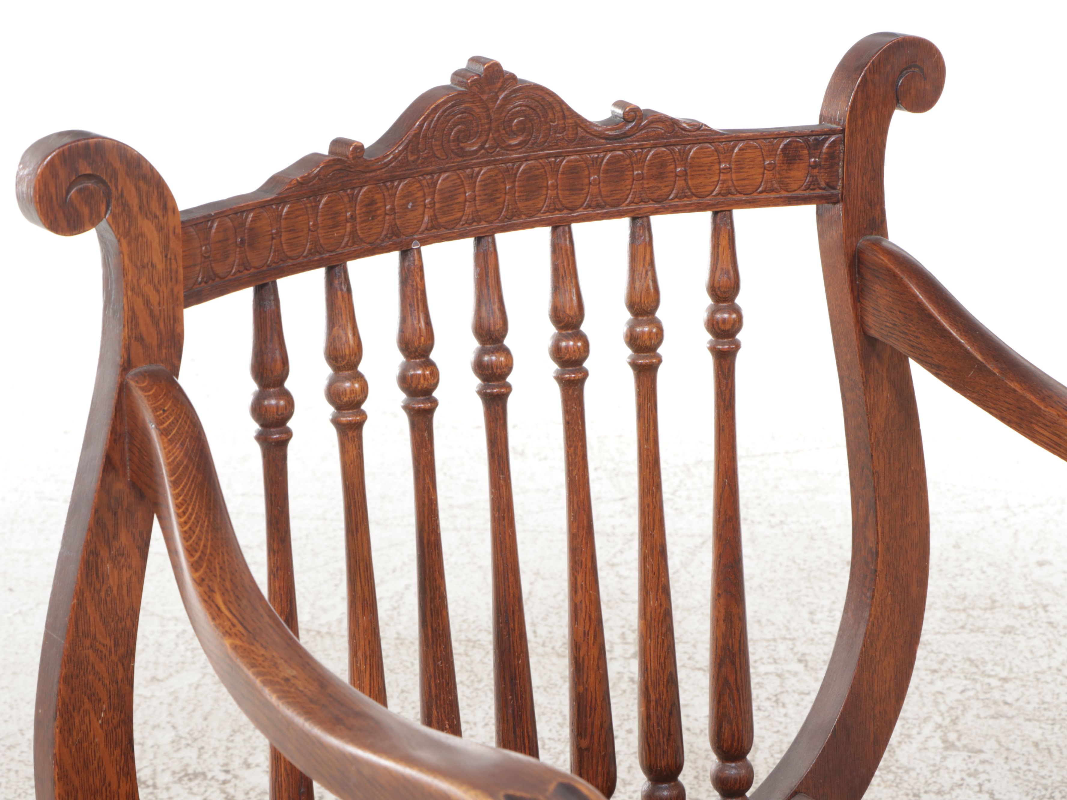 Carved Oak Dante Chair with Floral Needlepoint Seat