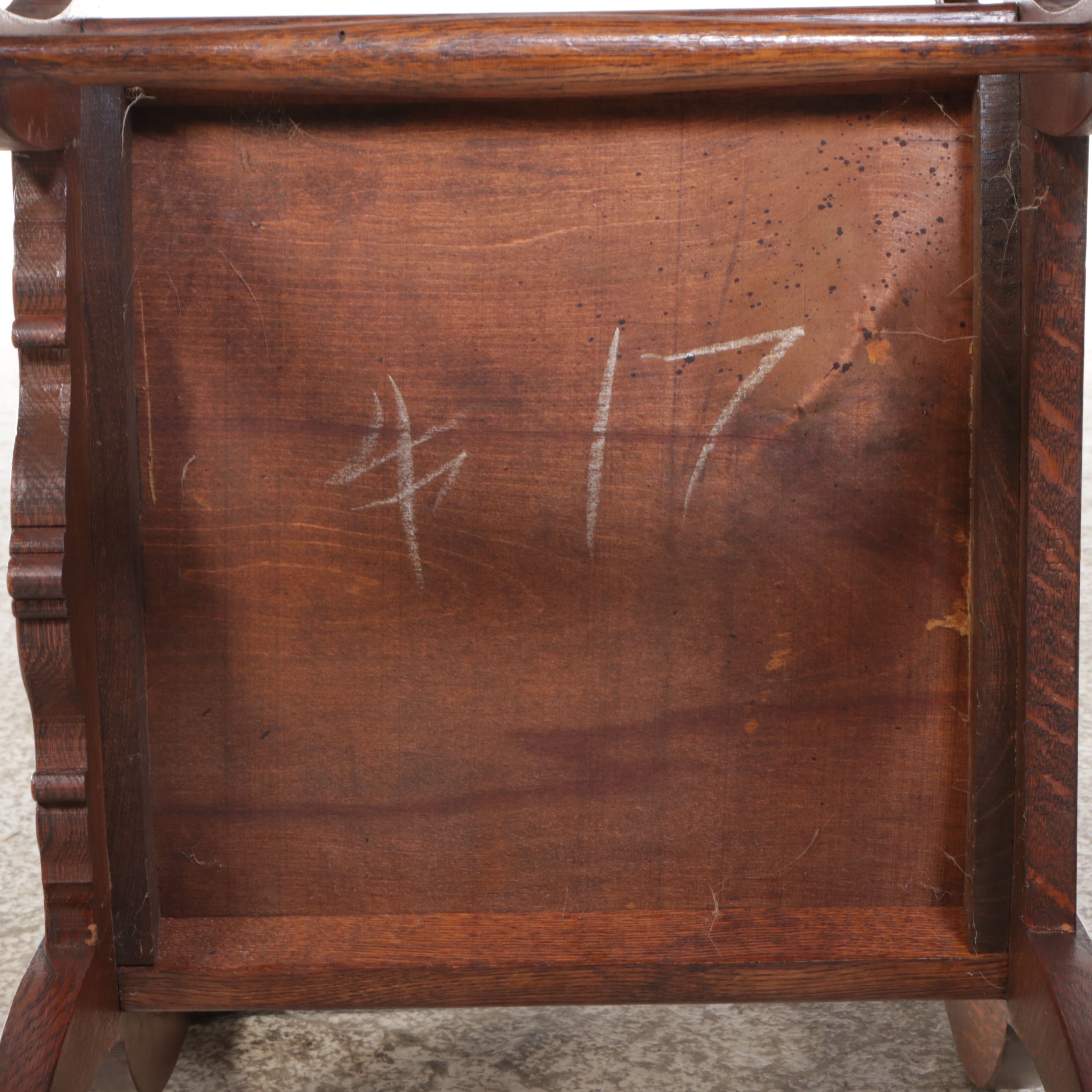 Carved Oak Dante Chair with Floral Needlepoint Seat