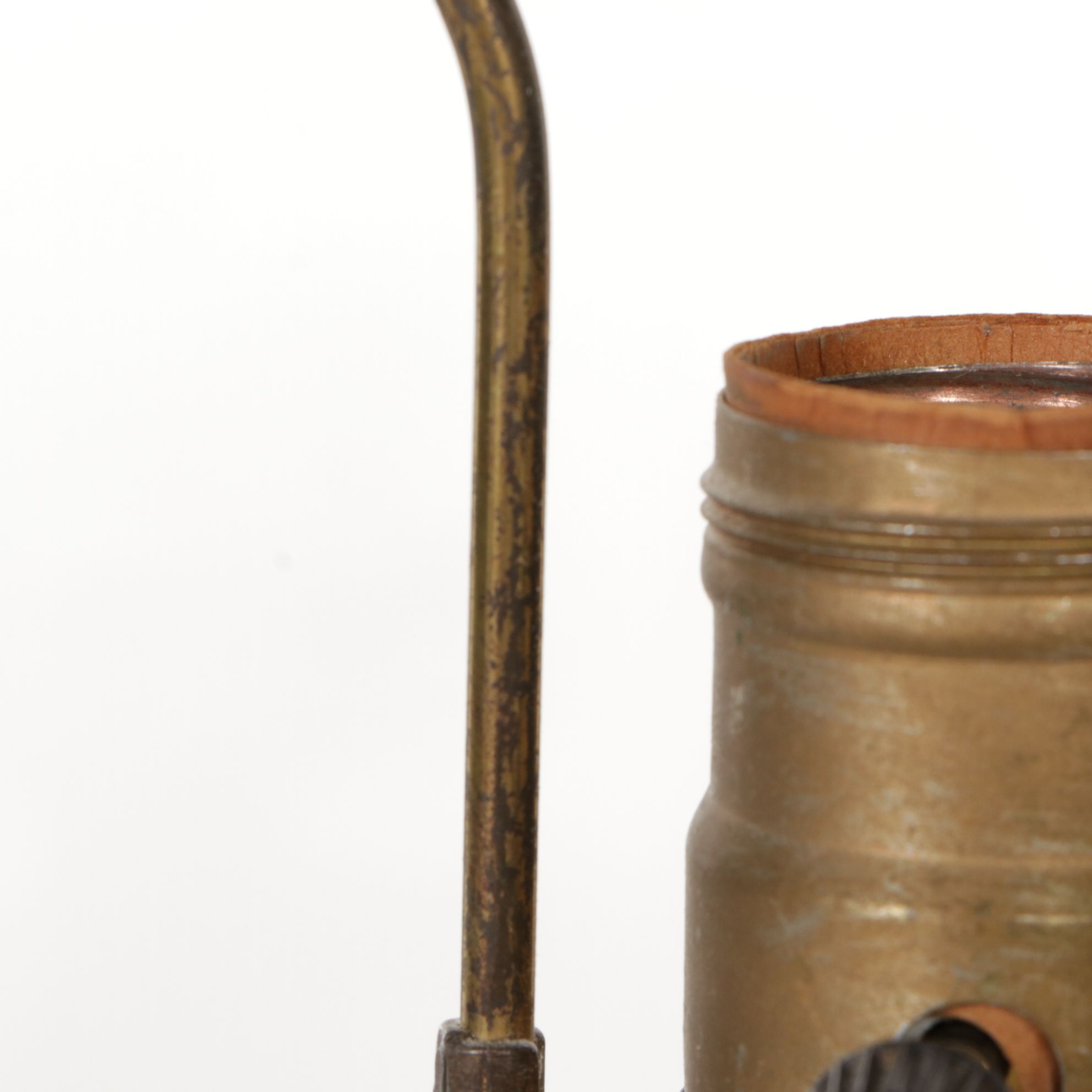 Cut Crystal Table Lamp with Cotton Shade, Mid-20th Century