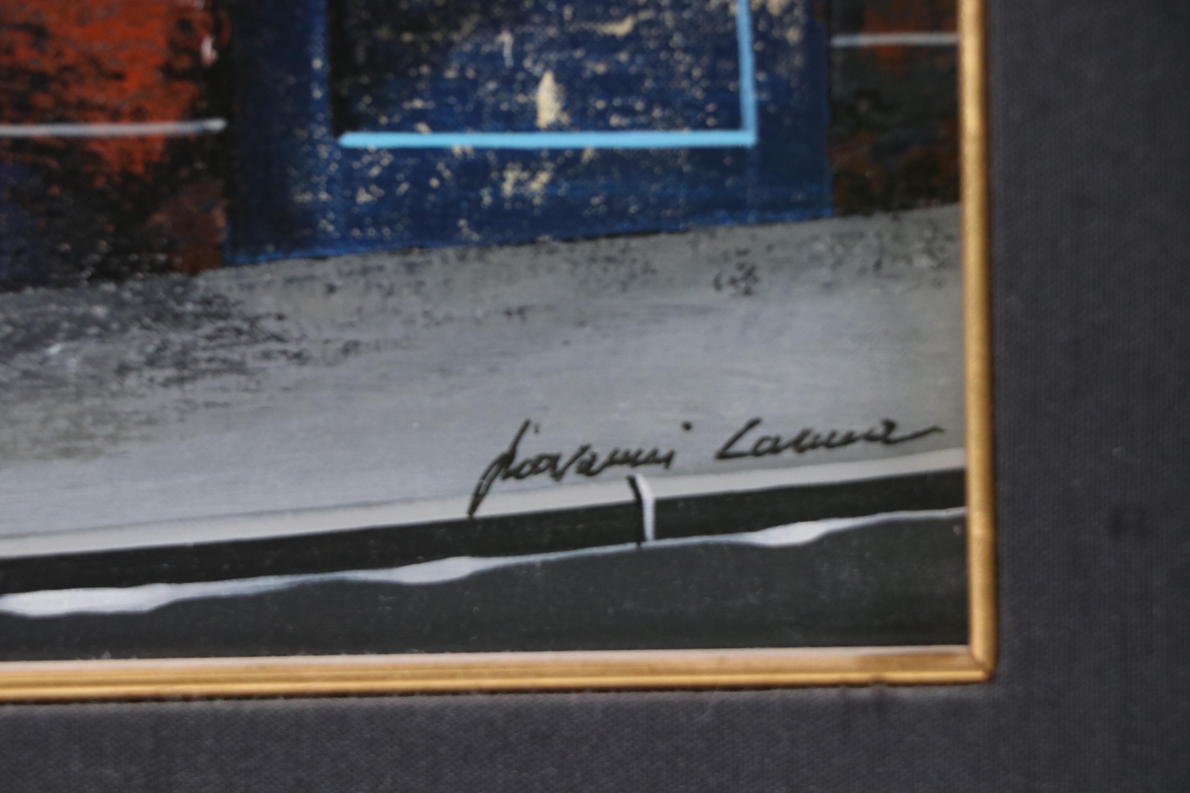 Giovanni Lanna Mixed Media Painting "L'abbaye de la Bastille," Late 20th Century