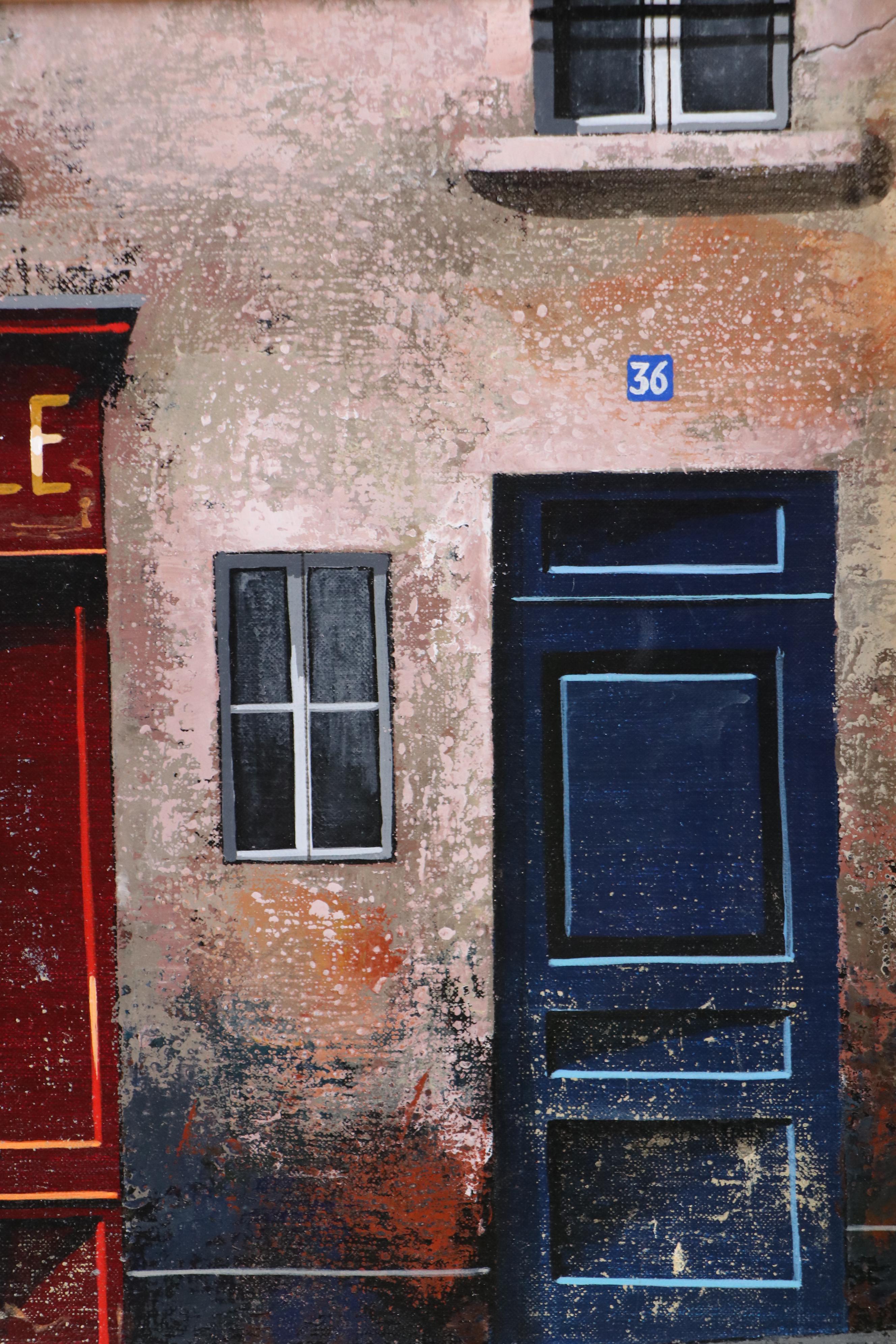 Giovanni Lanna Mixed Media Painting "L'abbaye de la Bastille," Late 20th Century