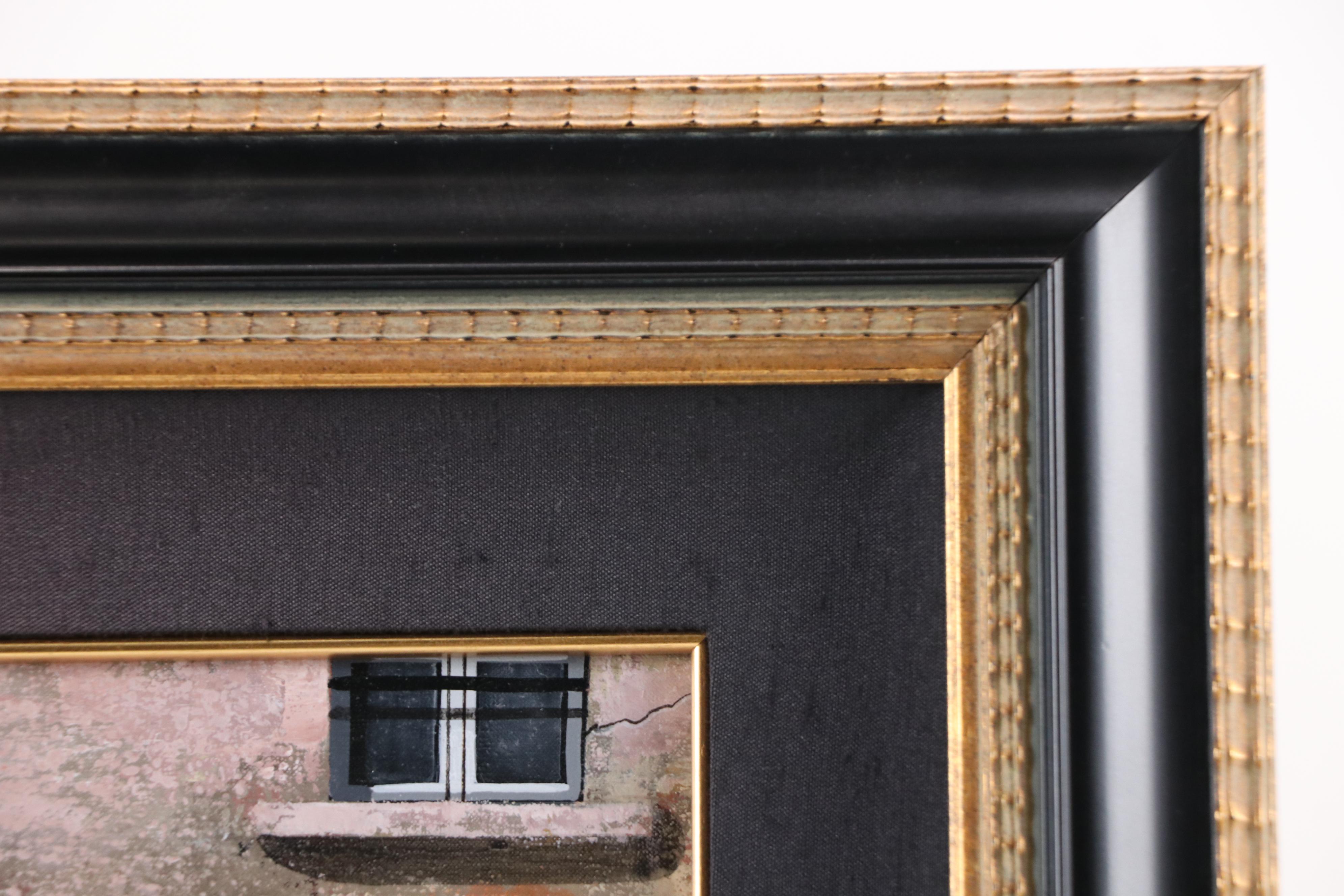 Giovanni Lanna Mixed Media Painting "L'abbaye de la Bastille," Late 20th Century