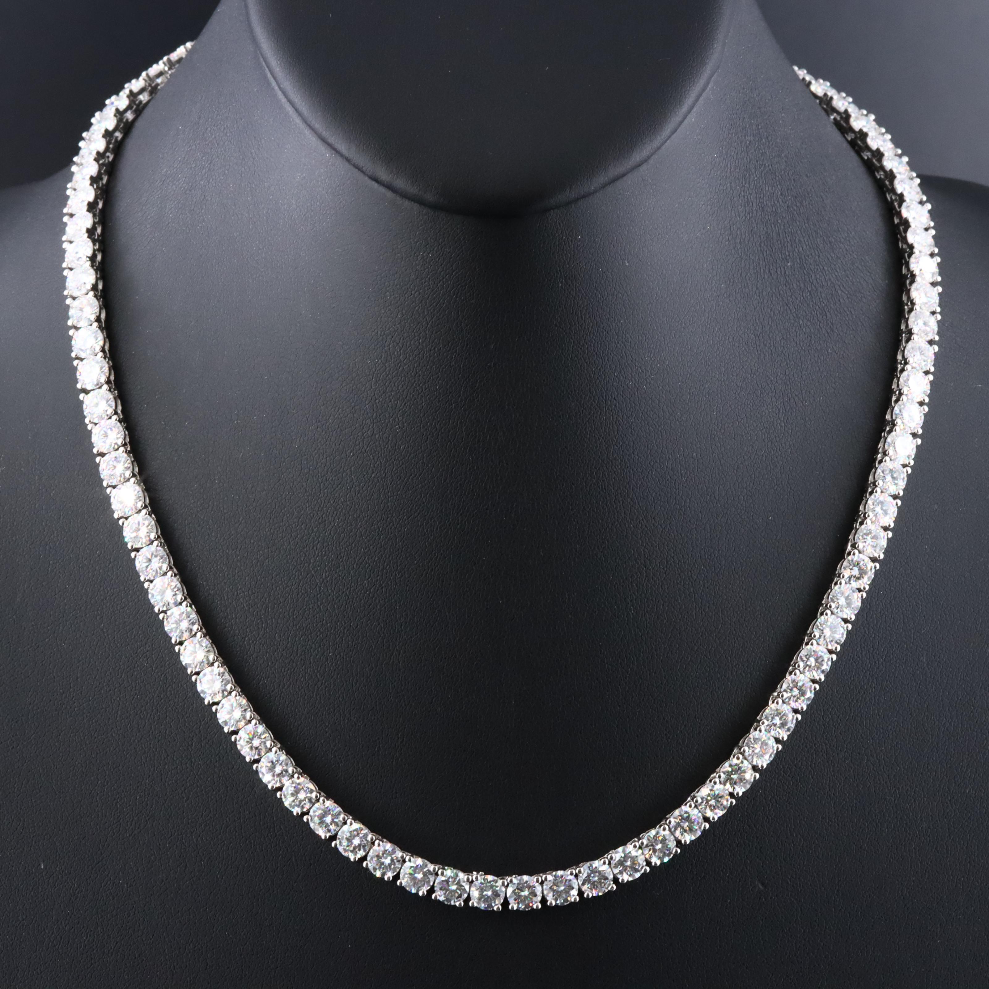 Sterling Moissanite Line Necklace