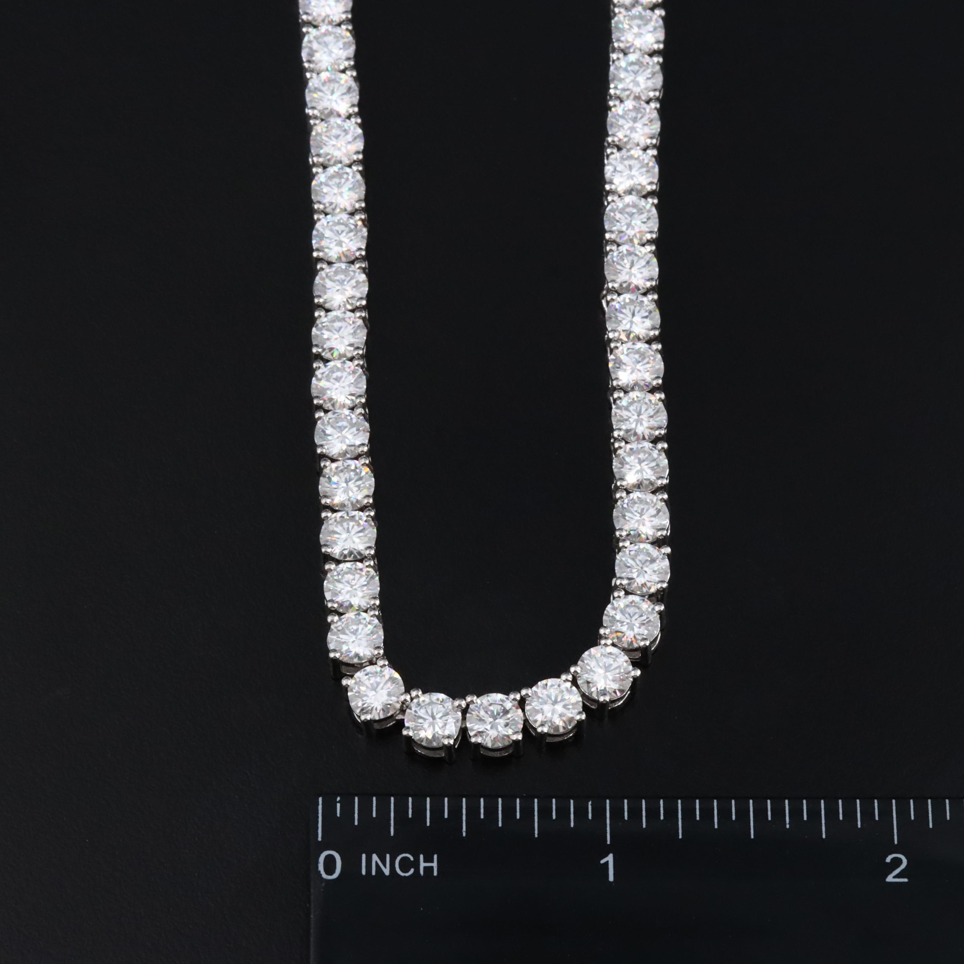 Sterling Moissanite Line Necklace
