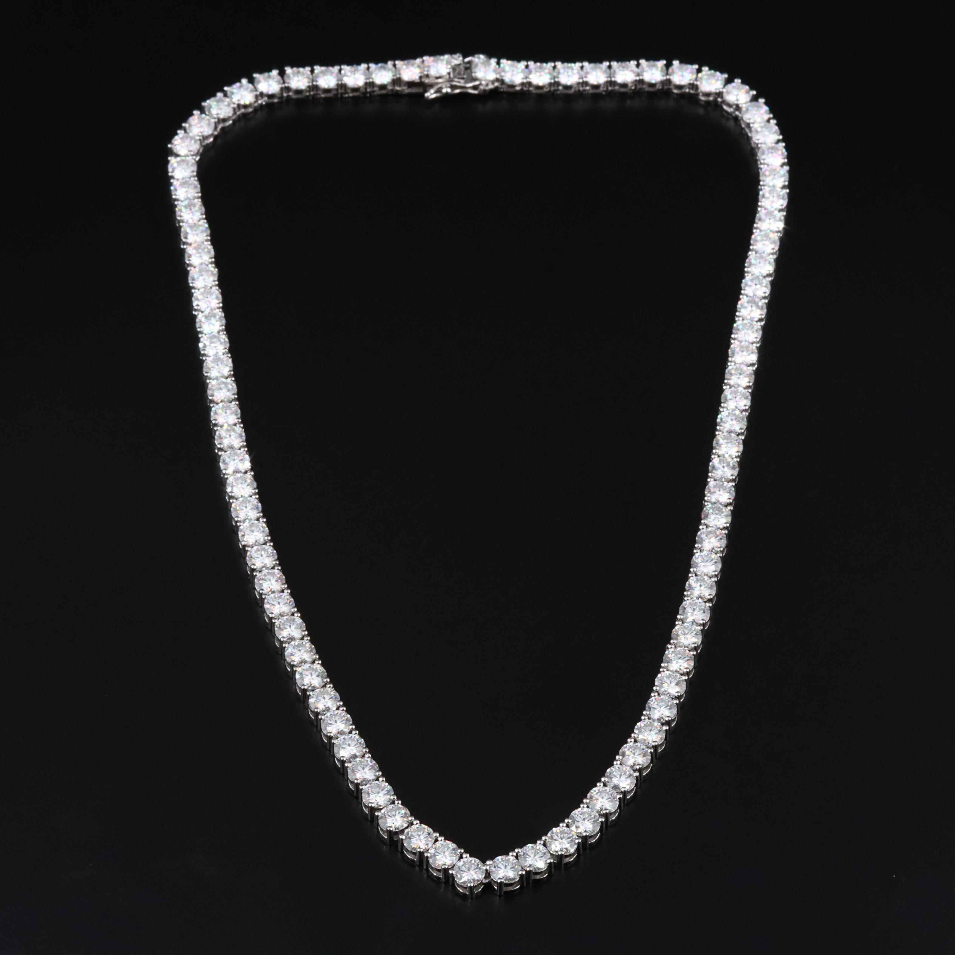 Sterling Moissanite Line Necklace