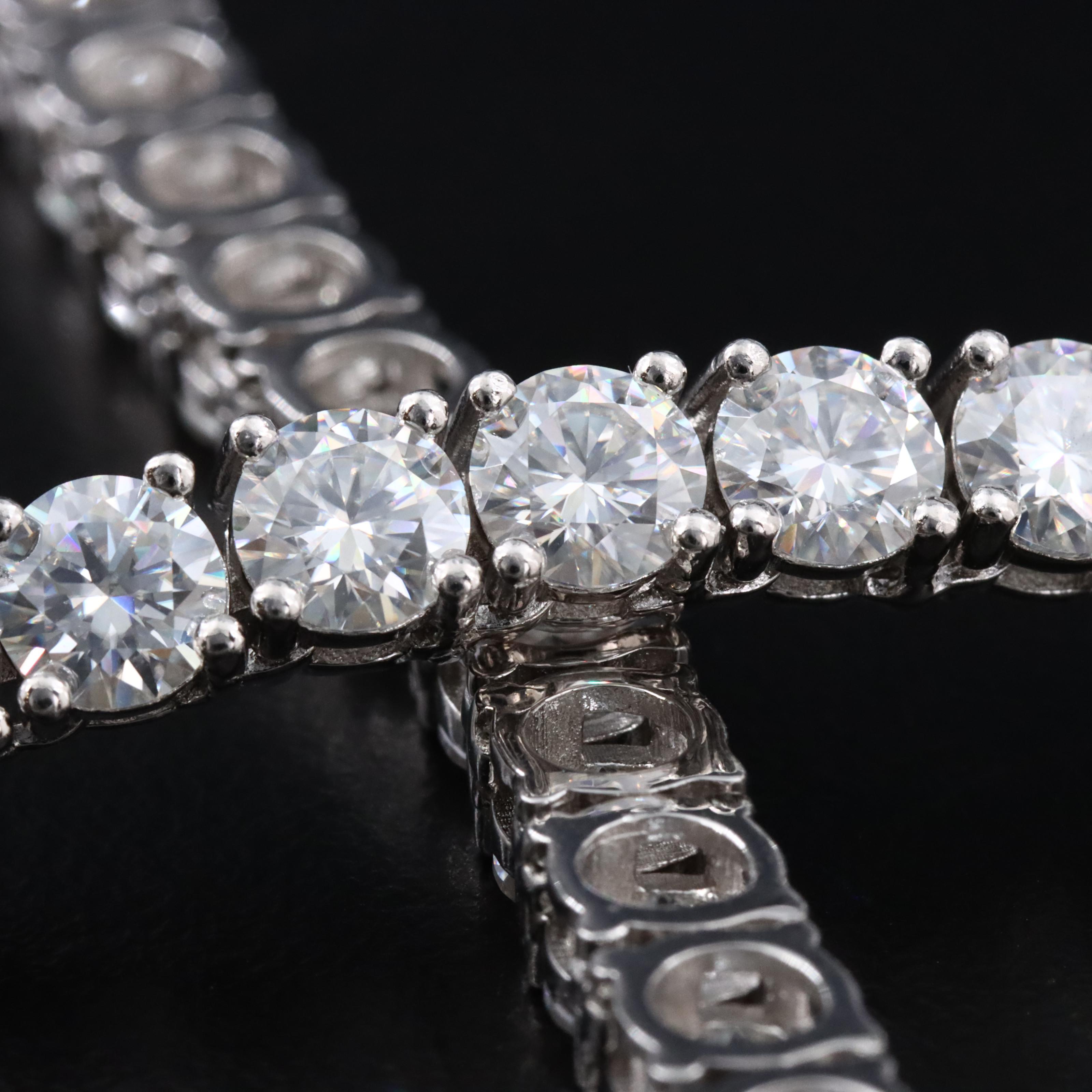 Sterling Moissanite Line Necklace