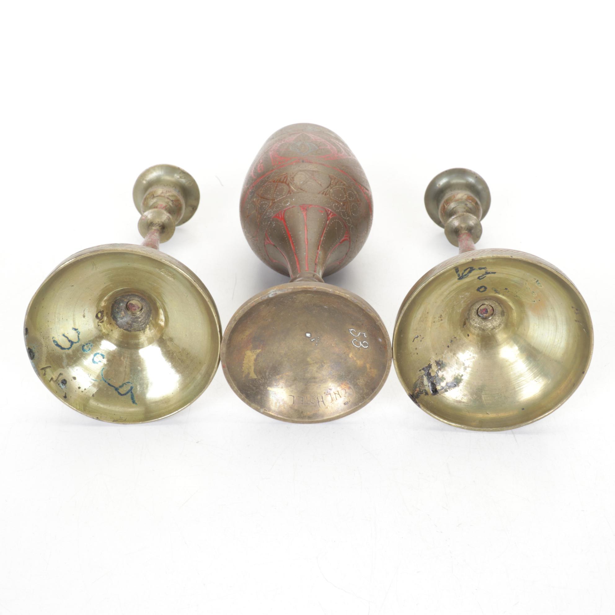 Solid Brass Candle Holders, Serving Tray & More