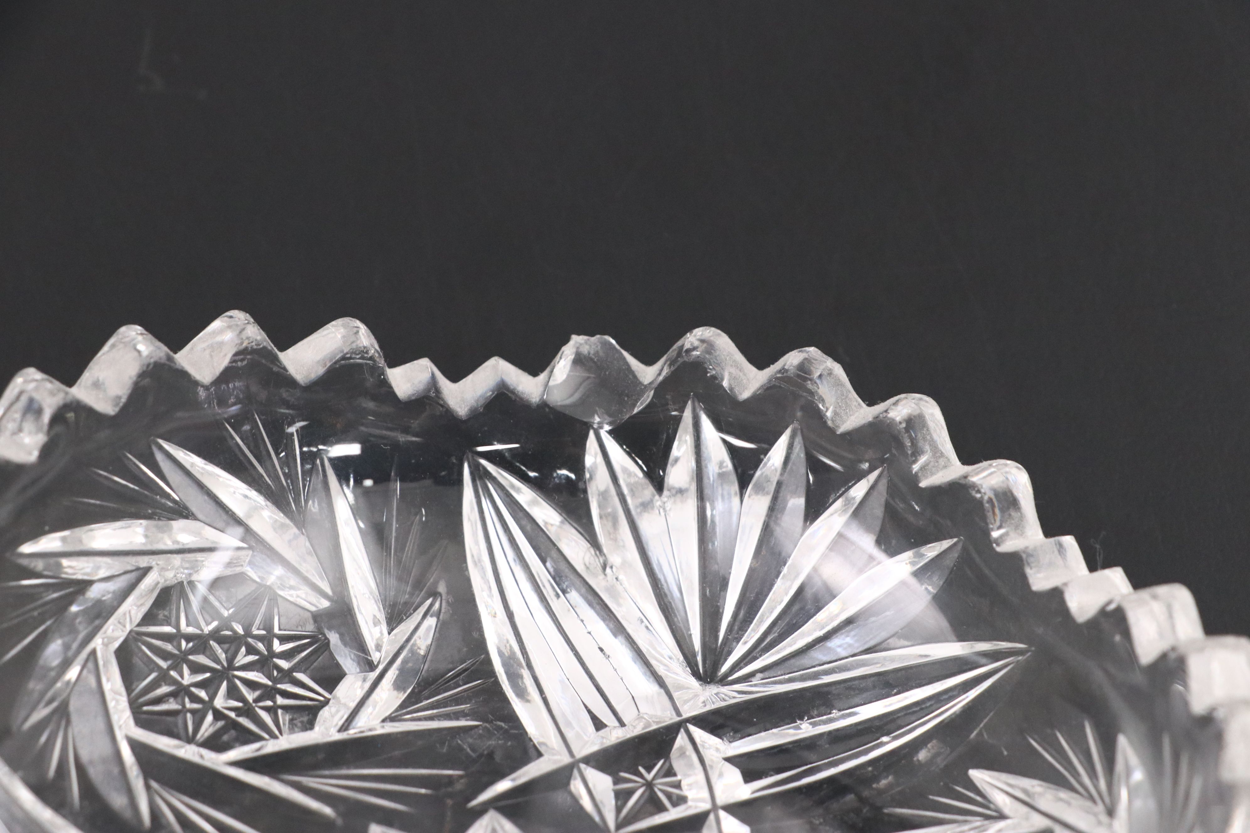 American Brilliant Style Cut Glass Pitcher and Other Tableware