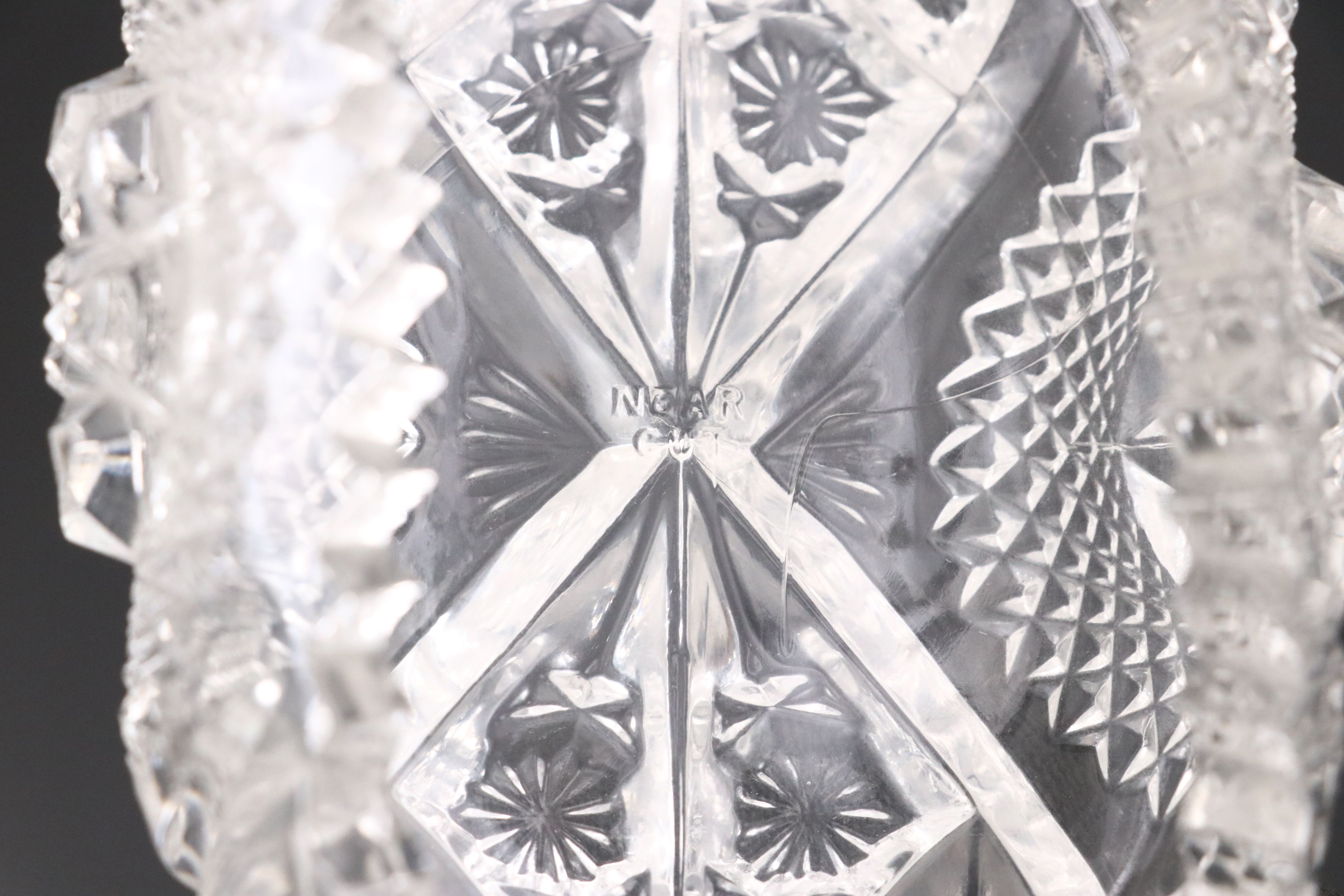 American Brilliant Style Cut Glass Pitcher and Other Tableware