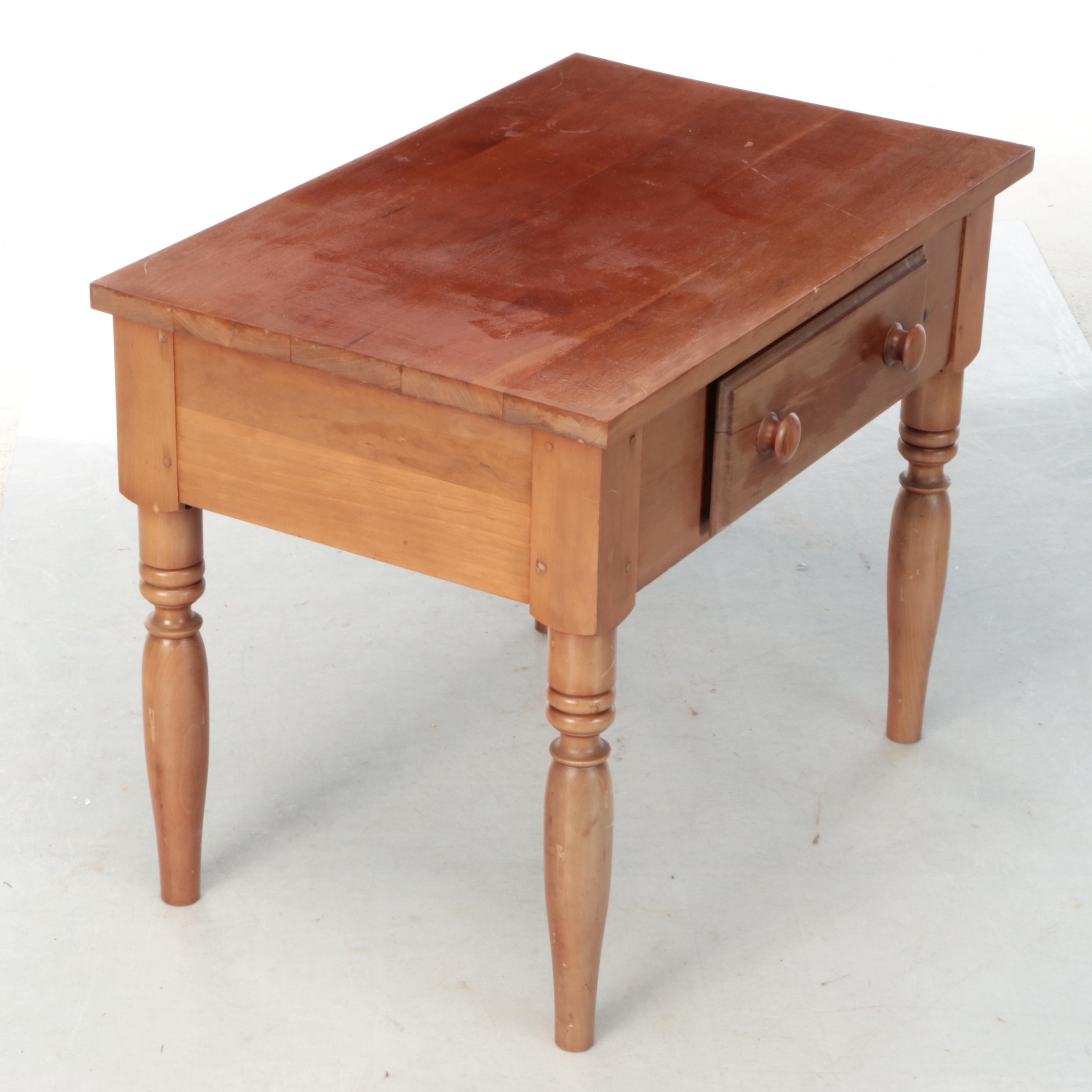 French Provincial Style Wooden Single Drawer Accent Table