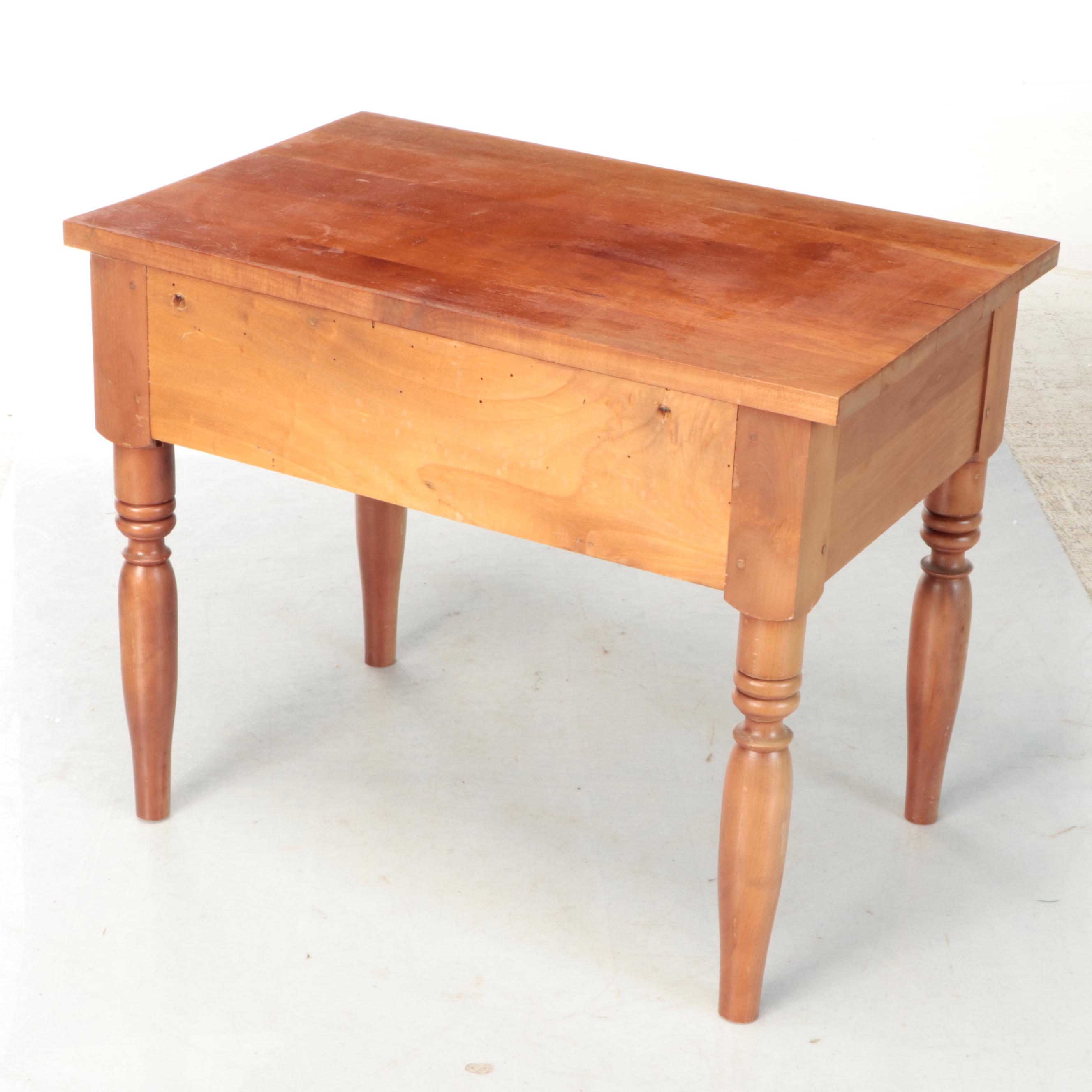 French Provincial Style Wooden Single Drawer Accent Table