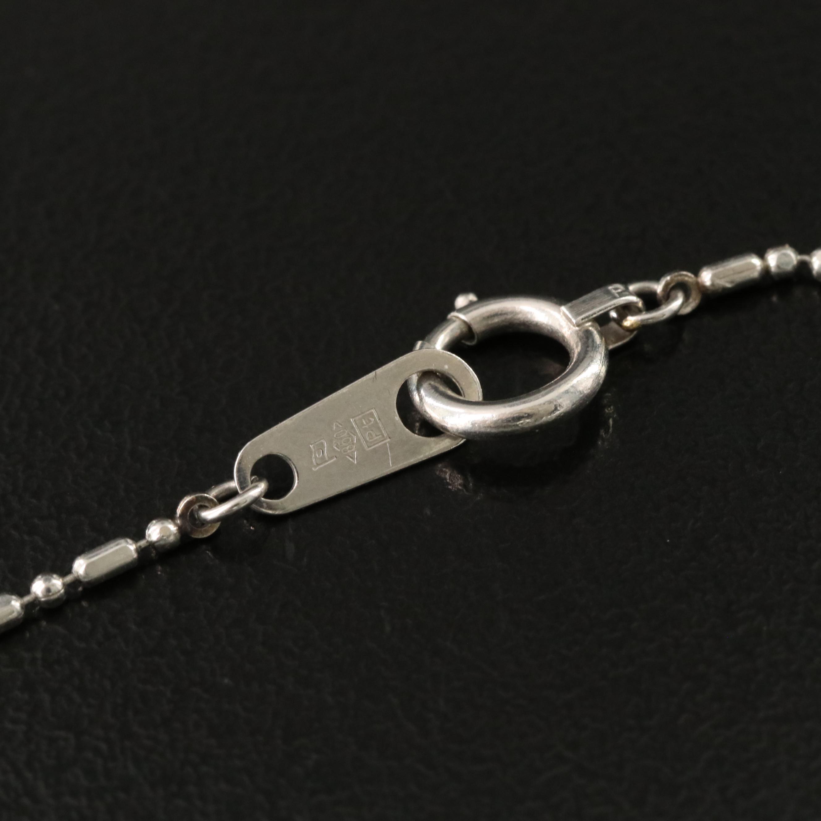 Platinum Emerald and Diamond Pendant Necklace