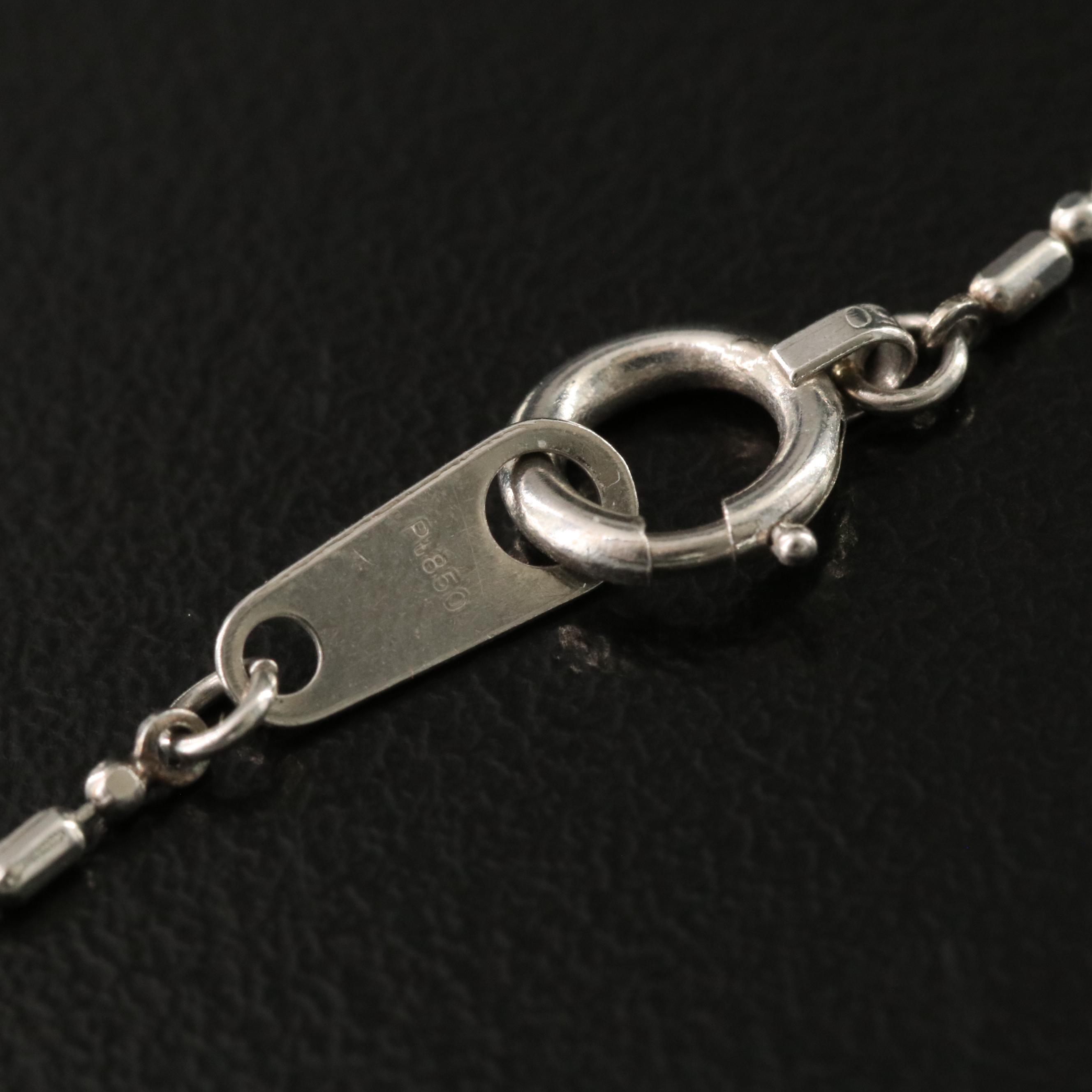 Platinum Emerald and Diamond Pendant Necklace