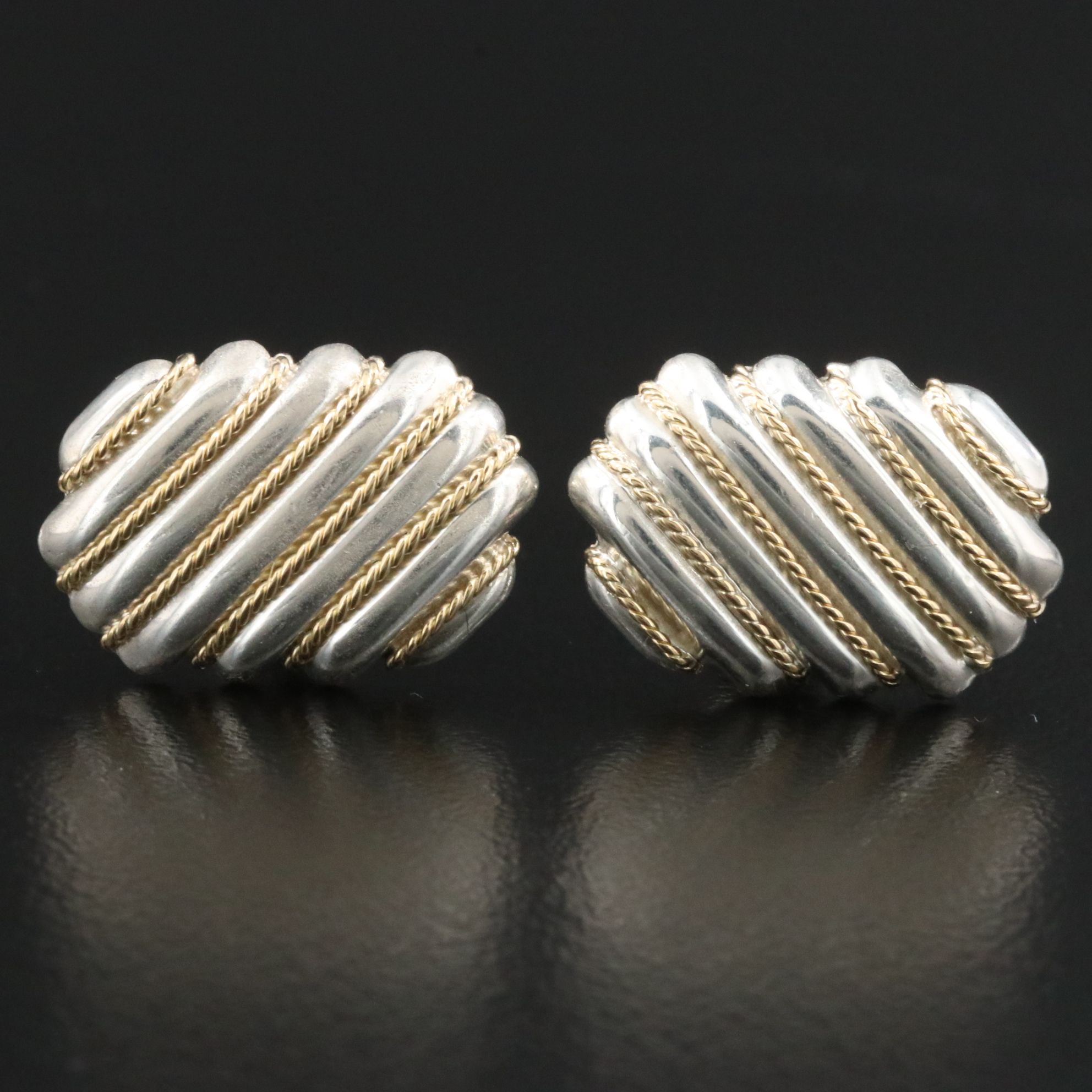 Tiffany & Co. Sterling and 18K Twist Rope Cufflinks