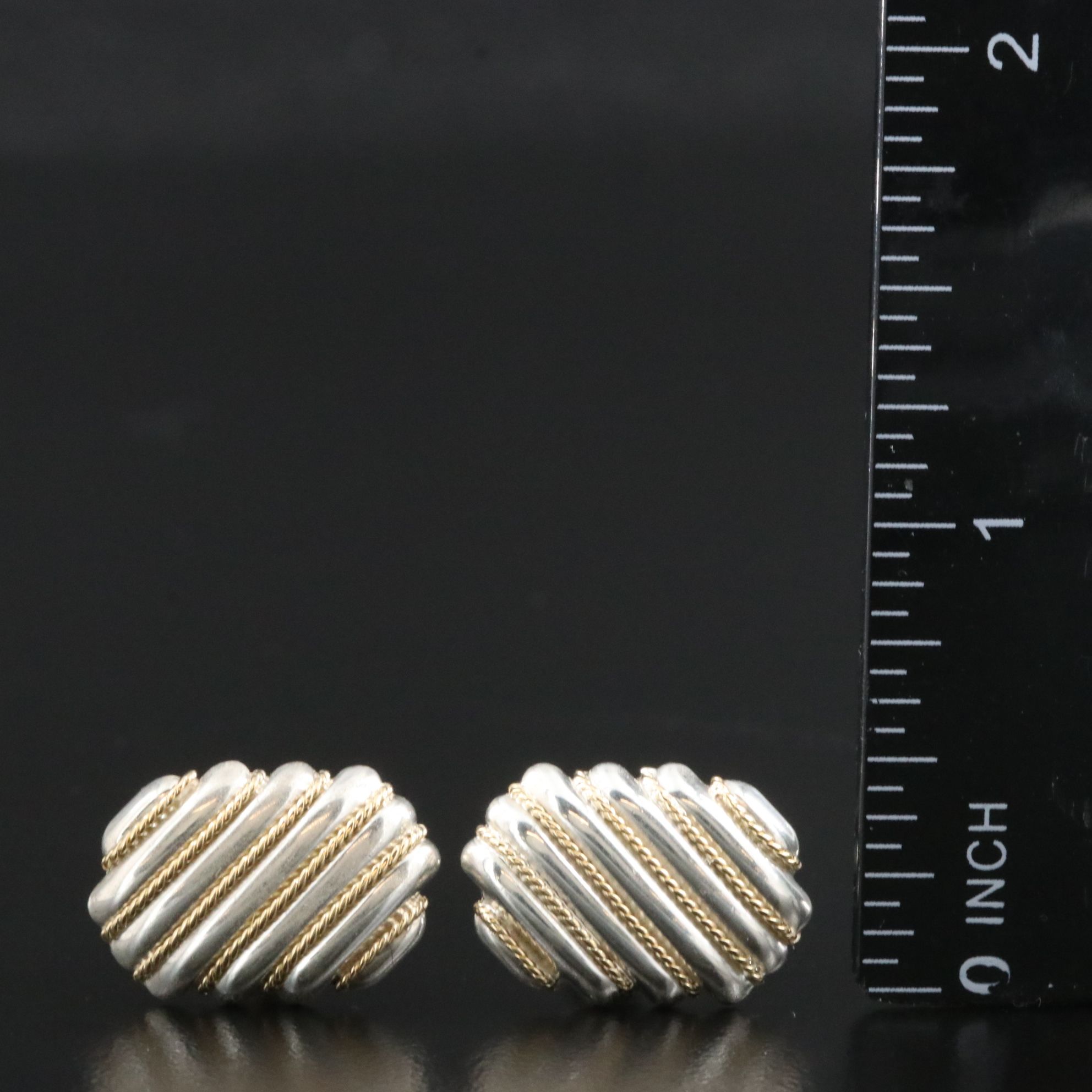Tiffany & Co. Sterling and 18K Twist Rope Cufflinks