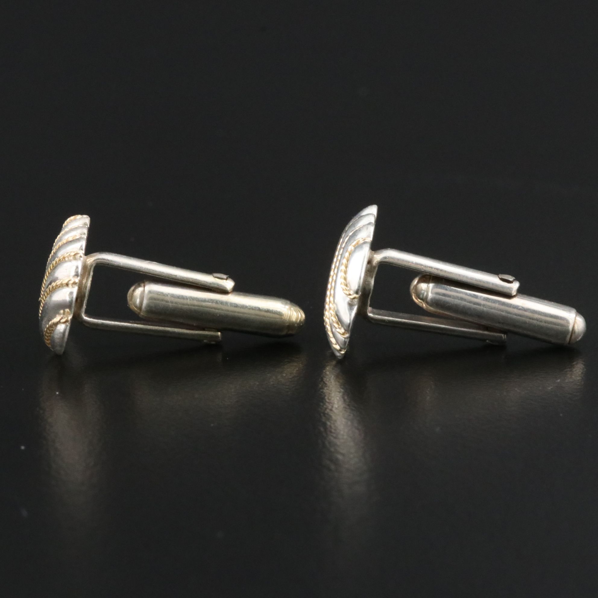 Tiffany & Co. Sterling and 18K Twist Rope Cufflinks