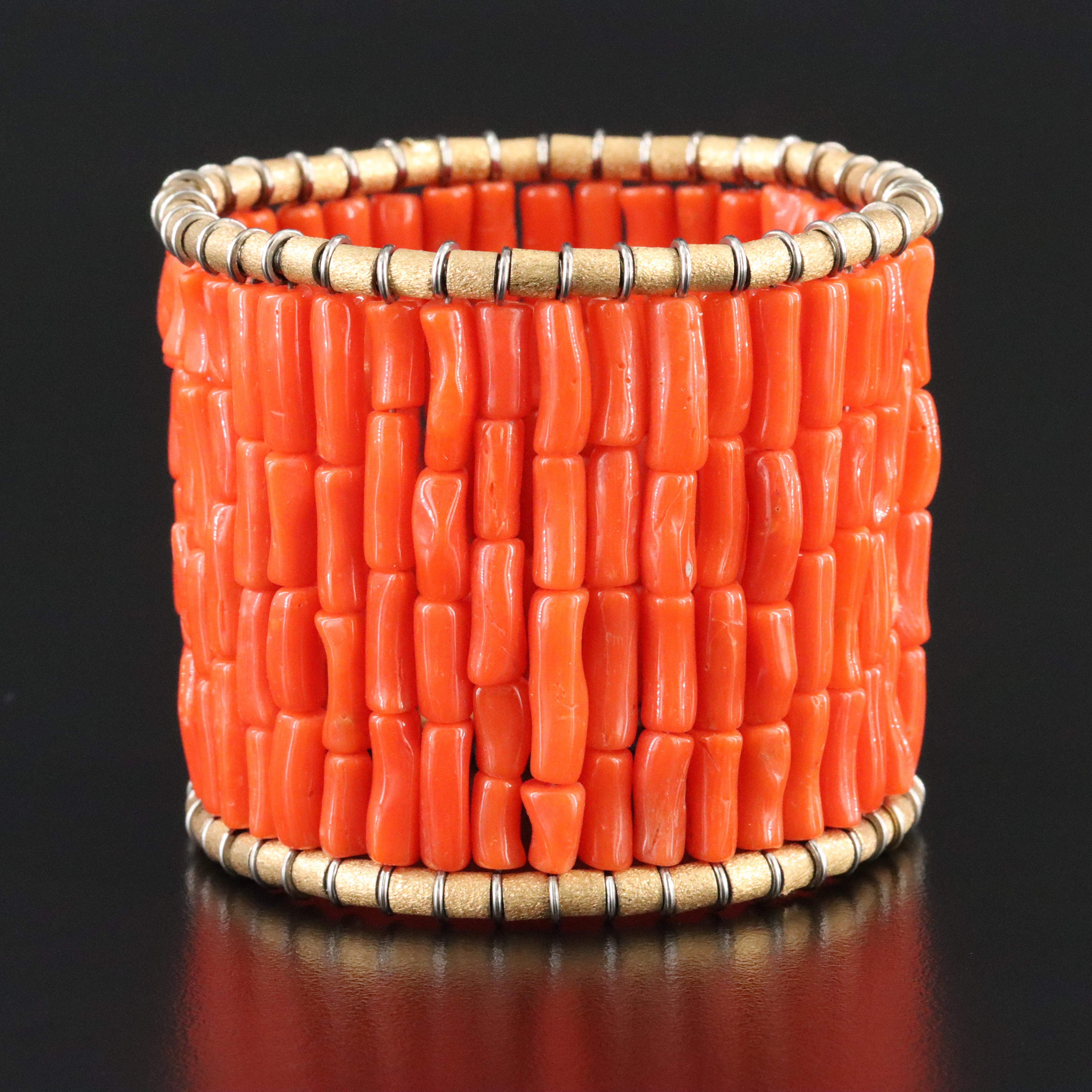 Coral Bracelet with 14K Bead Accents