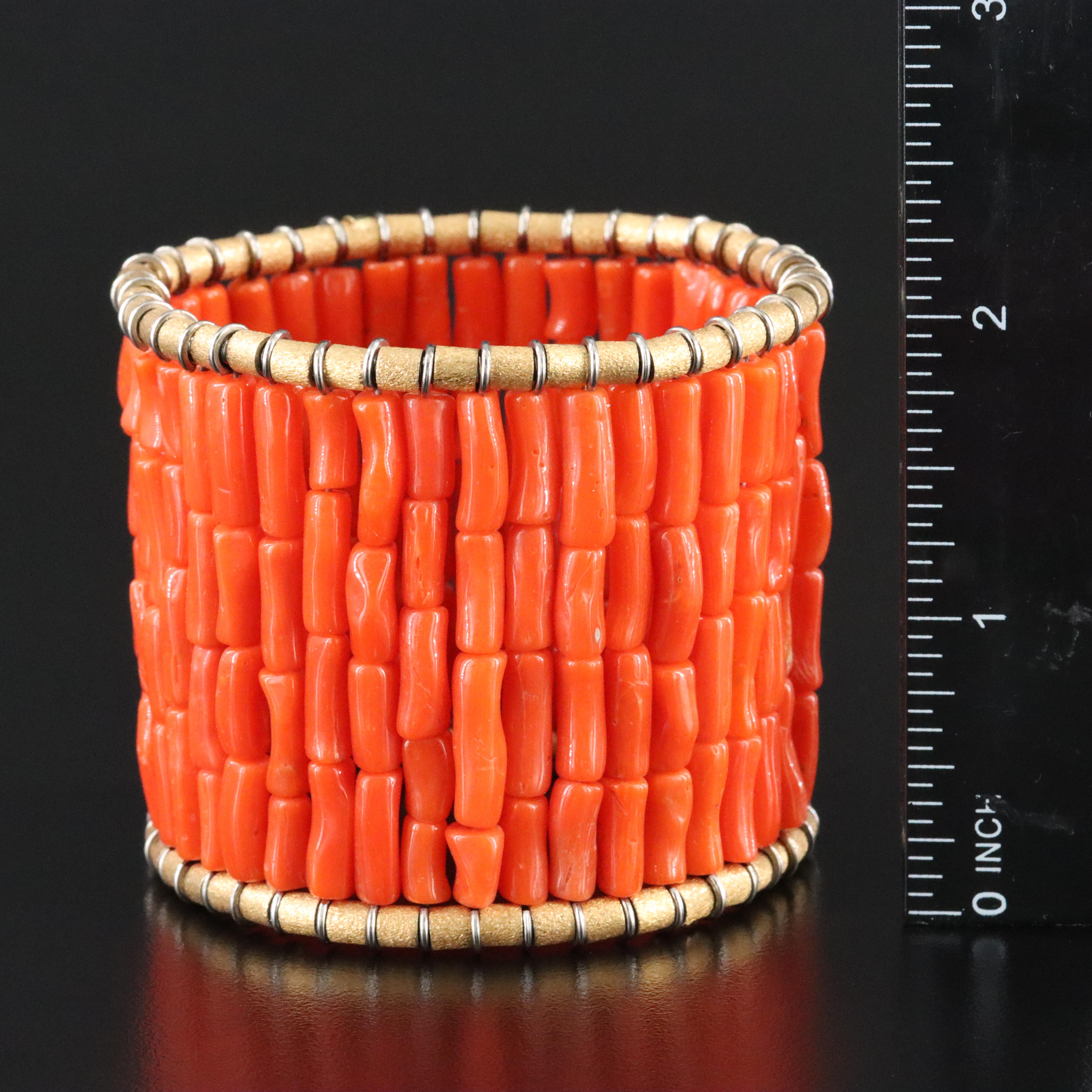 Coral Bracelet with 14K Bead Accents
