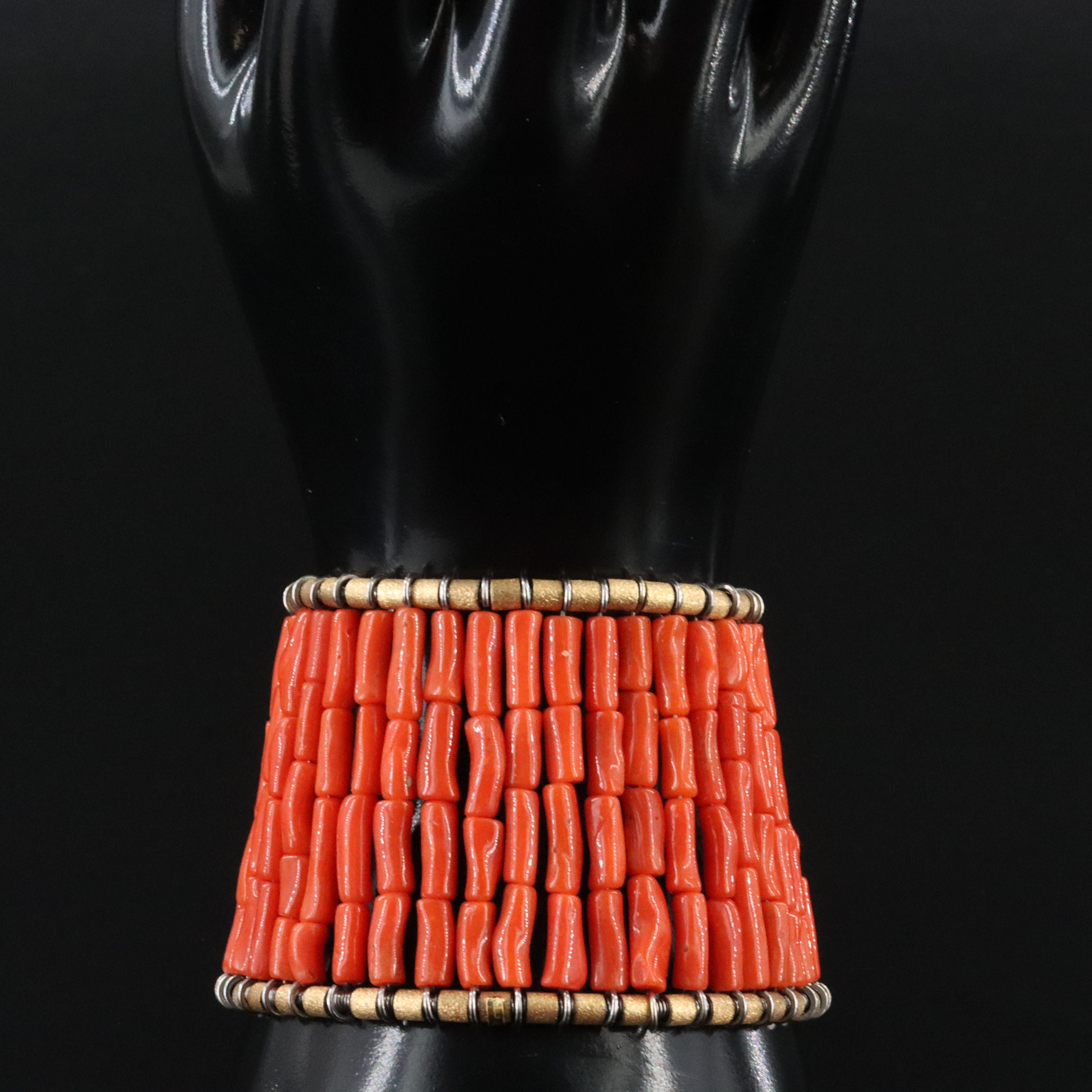 Coral Bracelet with 14K Bead Accents