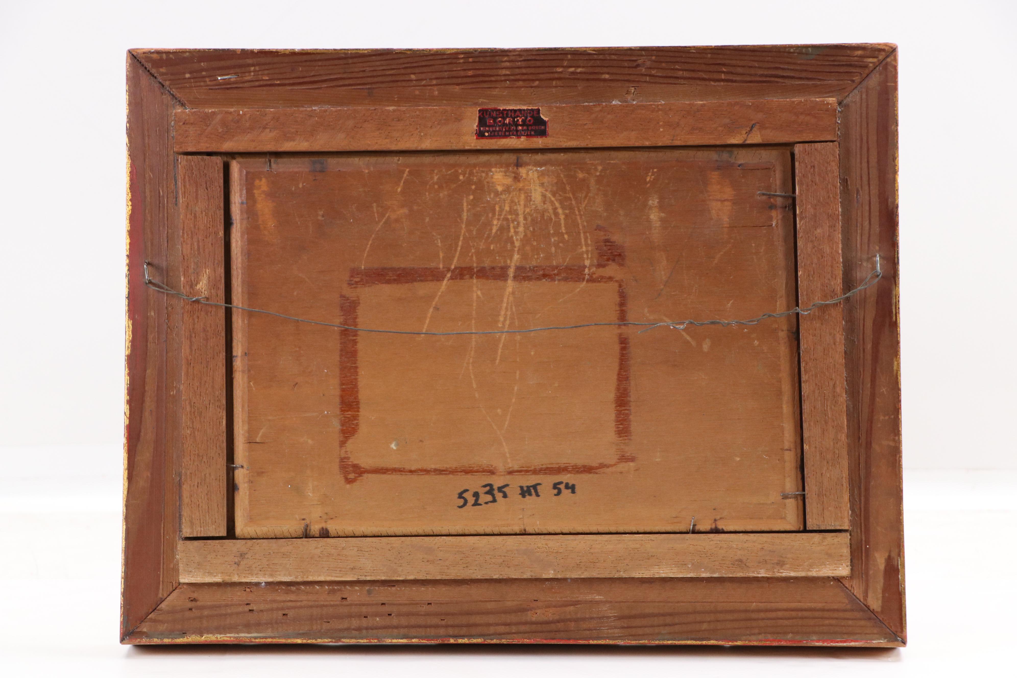 Dutch School Landscape Oil Painting of Riverside Home and Boater, 19th C.