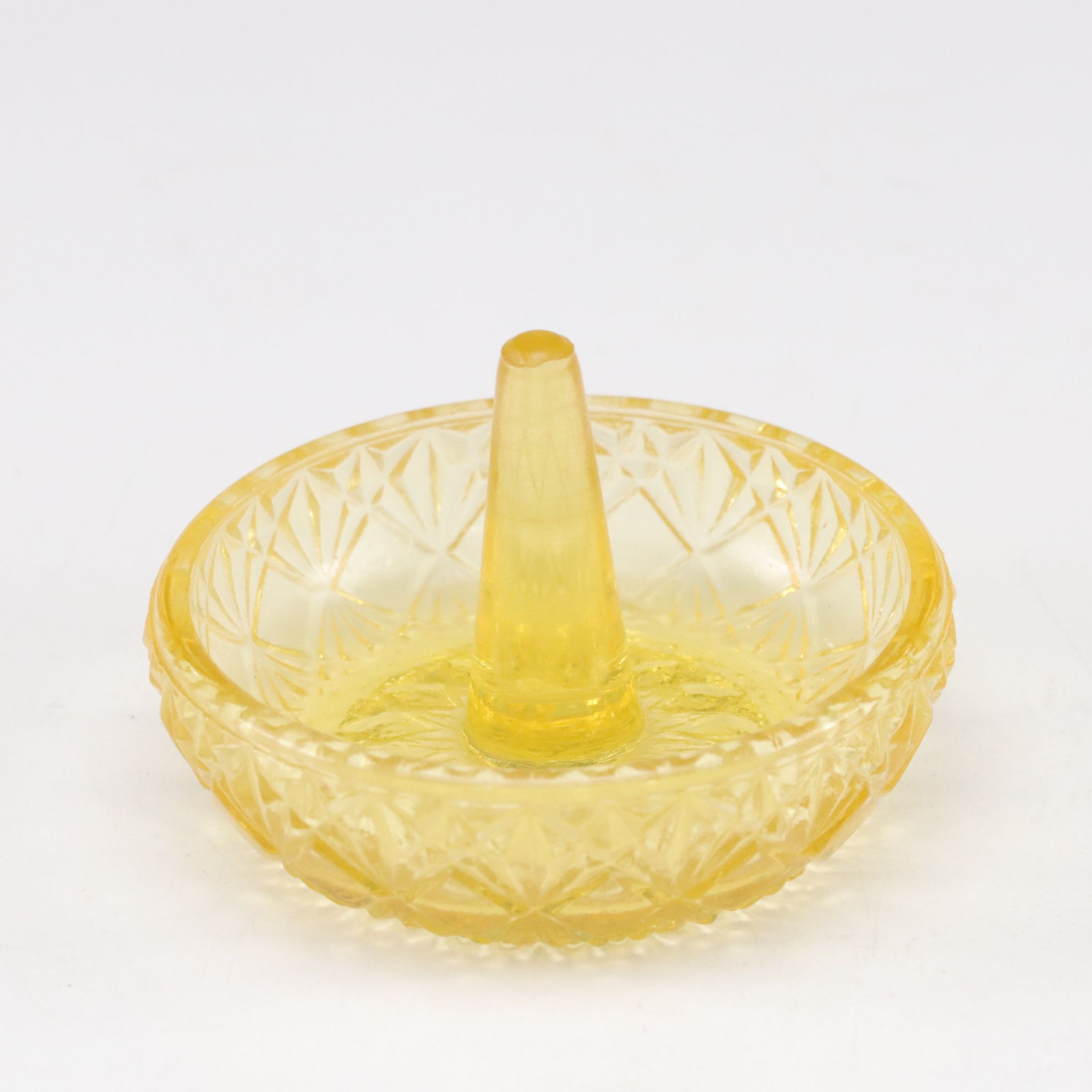 Japanese Porcelain Hand-Painted Victorian Ladies in Yellow & Fenton Ring Holder