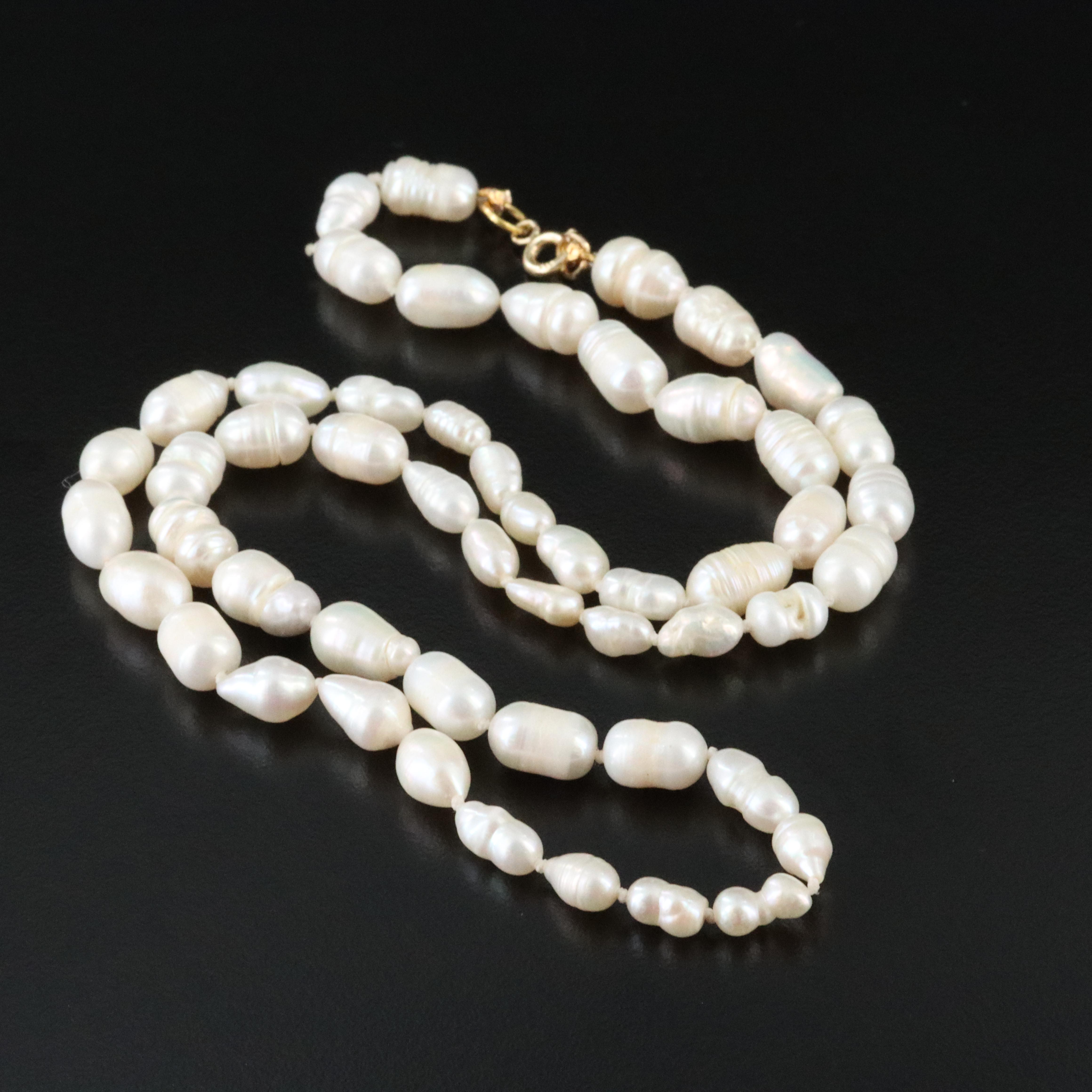 Pearl Necklace with 14K Clasp