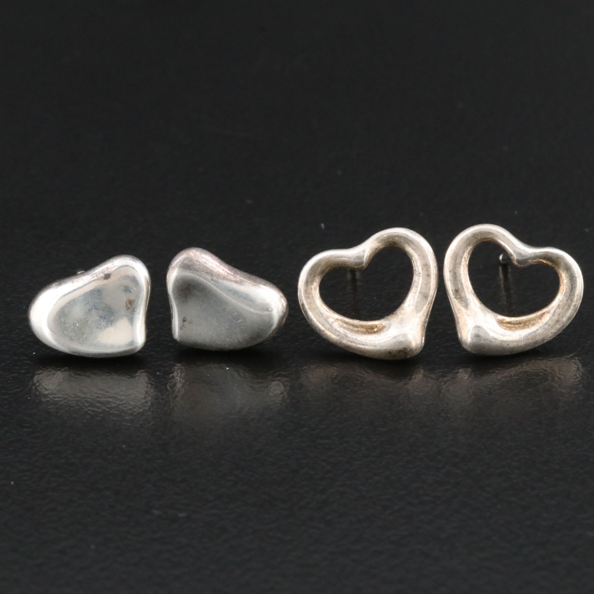 Elsa Peretti for Tiffany & Co. Sterling Heart Stud Earring Selection