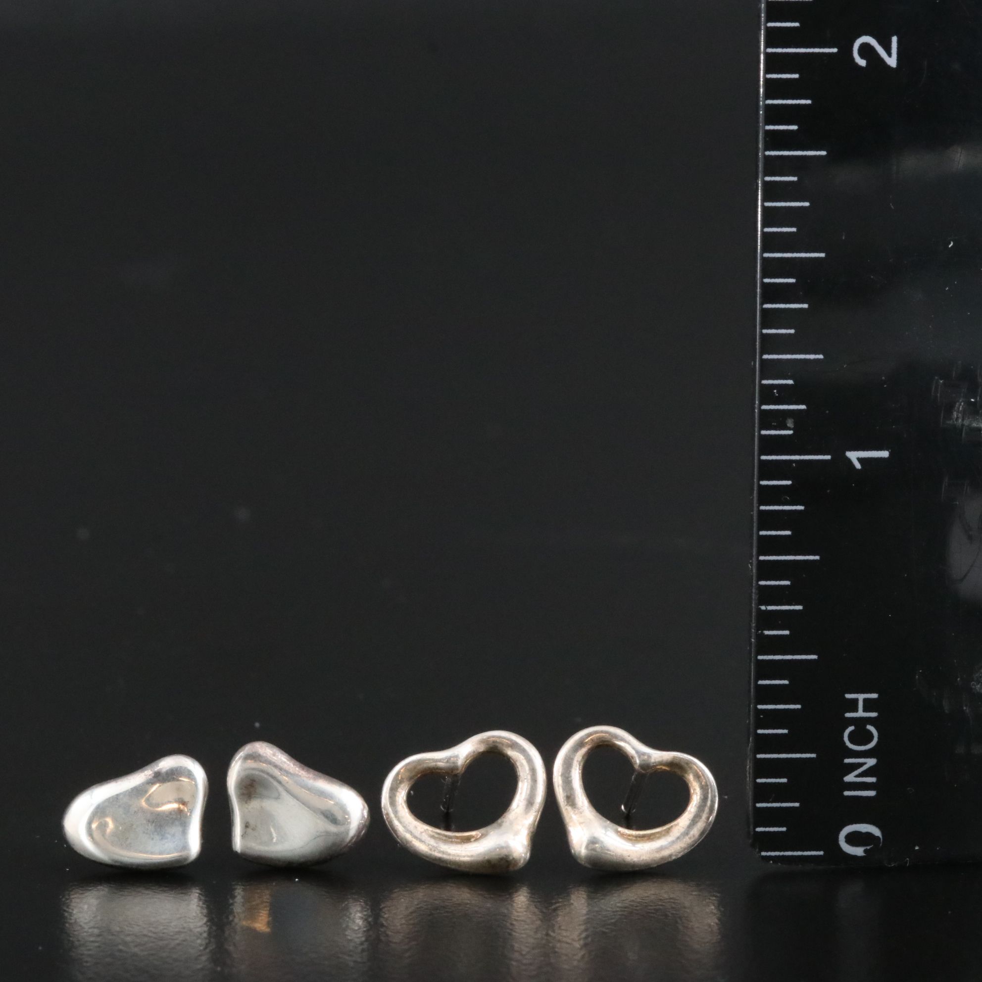 Elsa Peretti for Tiffany & Co. Sterling Heart Stud Earring Selection