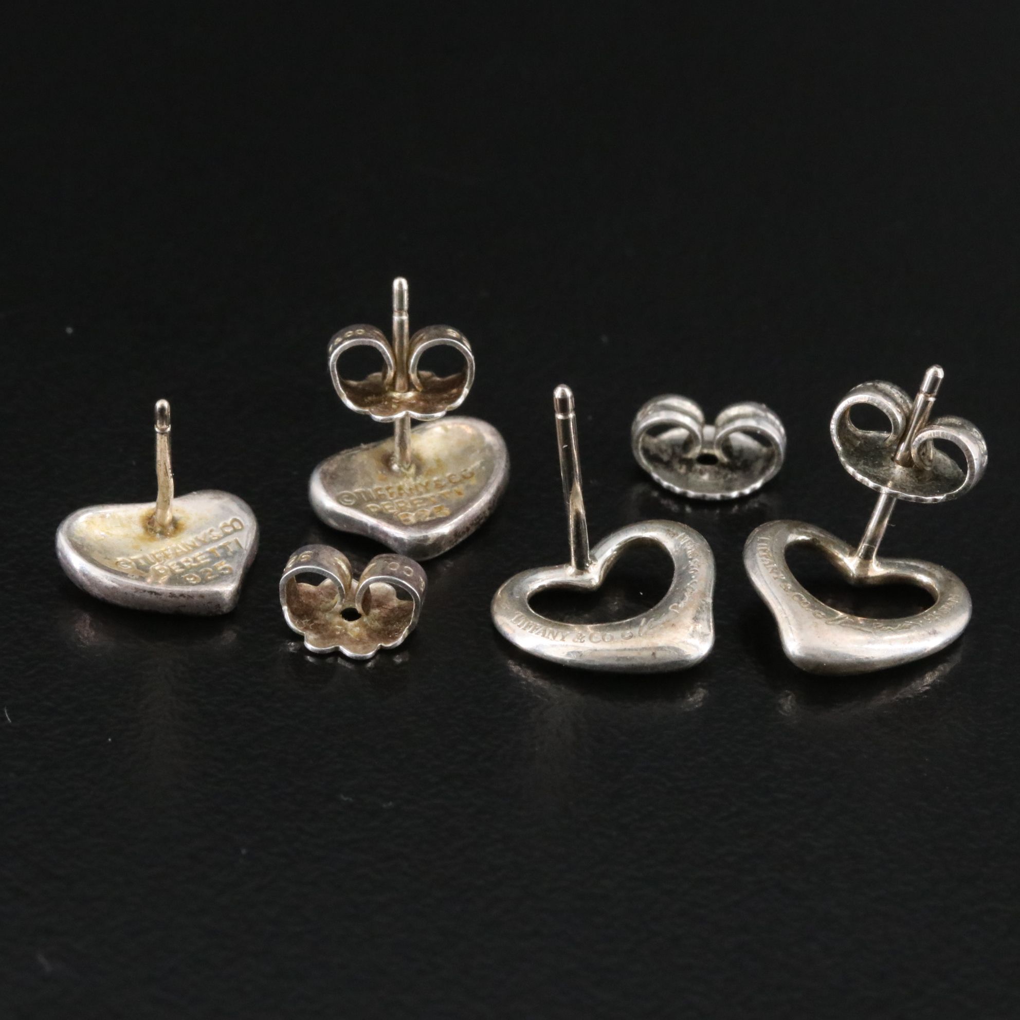 Elsa Peretti for Tiffany & Co. Sterling Heart Stud Earring Selection
