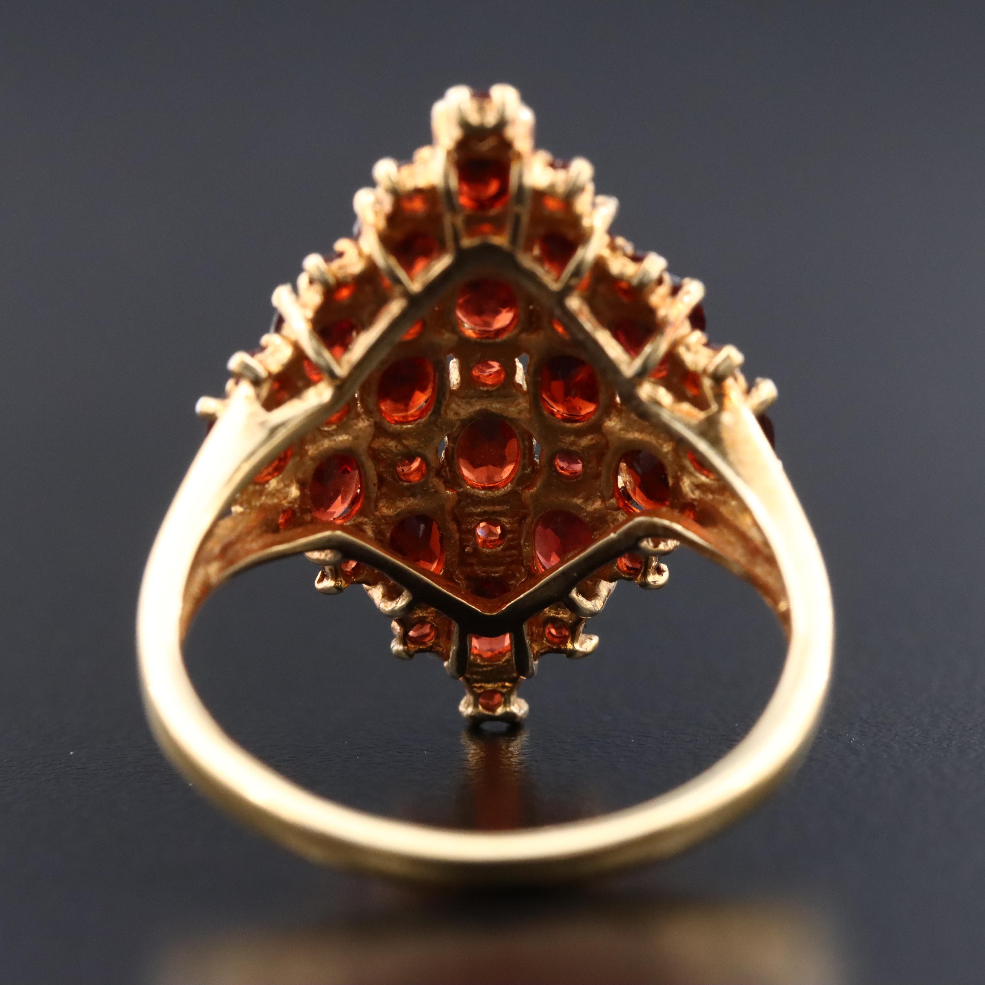 Sterling Garnet Navette Ring